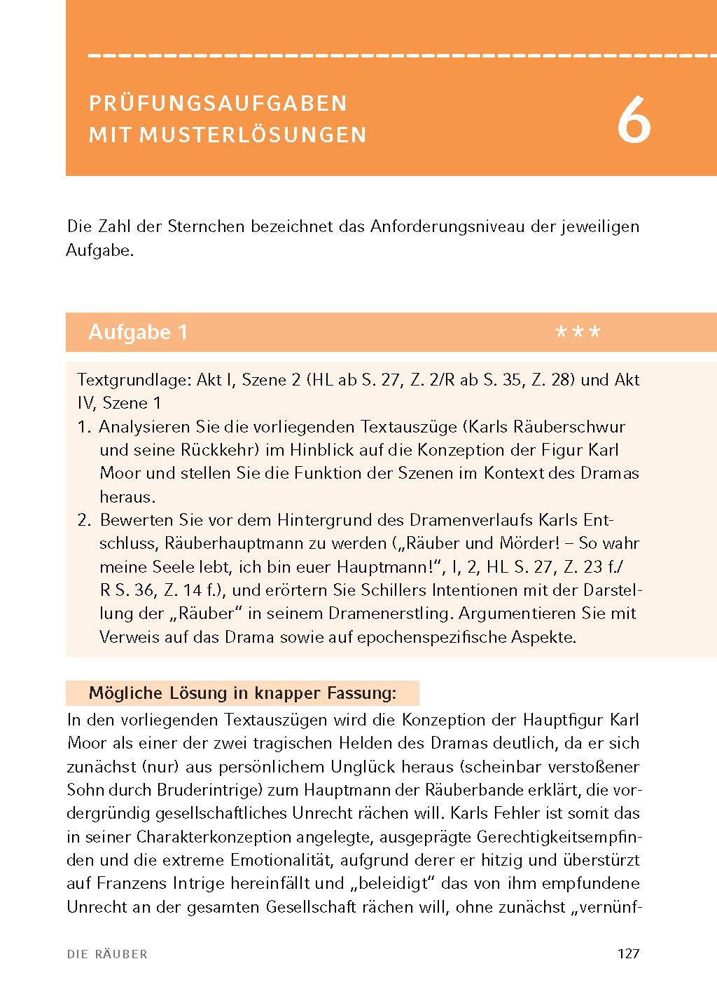 Beispielinhalt (Bild) Die Räuber von Friedrich Schiller - Textanalyse und Interpretation