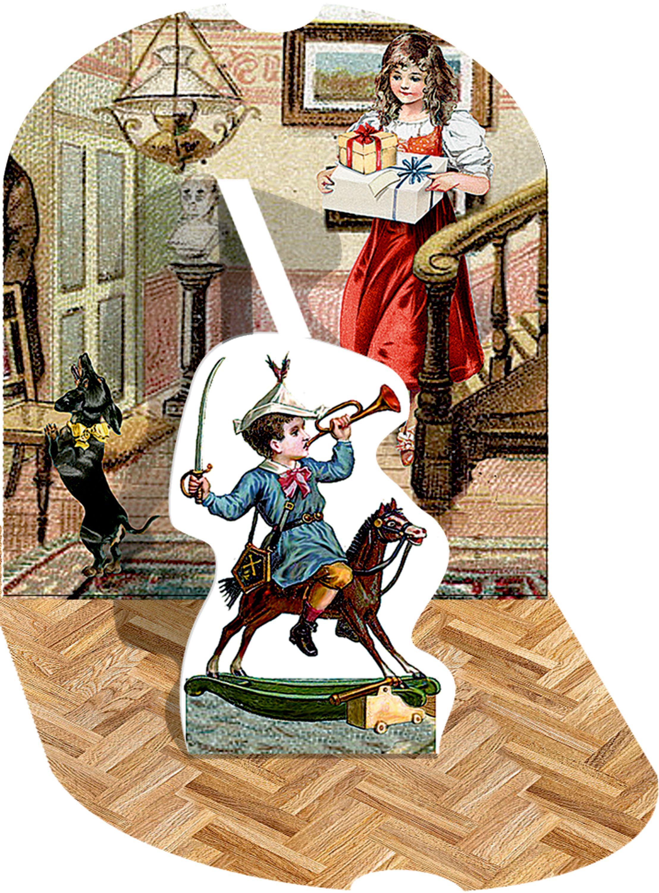 Beispielinhalt (Bild) Wand-Adventskalender - Nostalgisches Weihnachtshaus