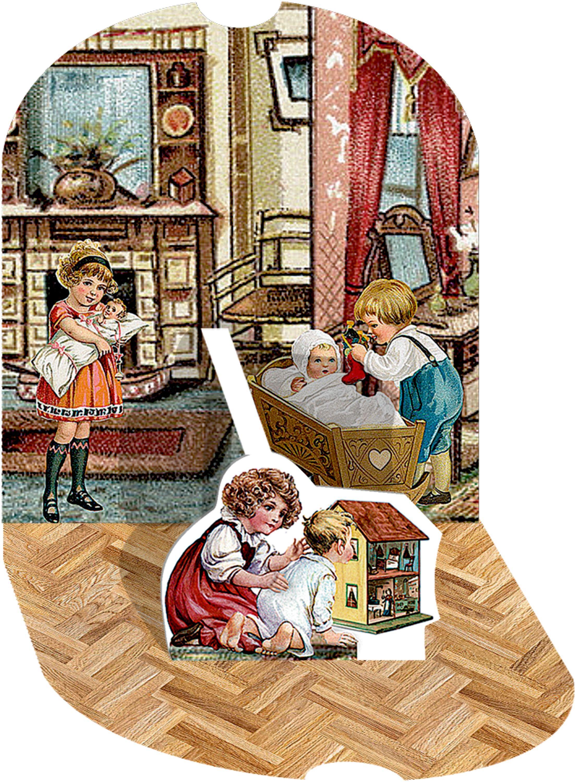 Beispielinhalt (Bild) Wand-Adventskalender - Nostalgisches Weihnachtshaus