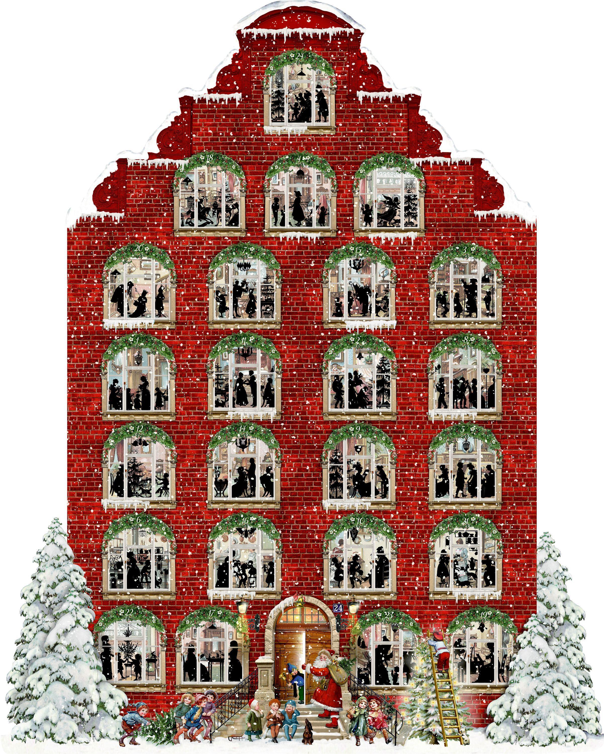 Vorderes Coverbild Wand-Adventskalender - Nostalgisches Weihnachtshaus