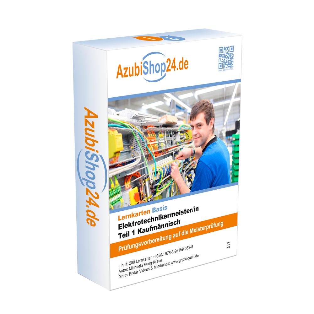 Vorderes Coverbild Lernkarten Elektrotechnikermeister Teil 1 Kaufmännisch