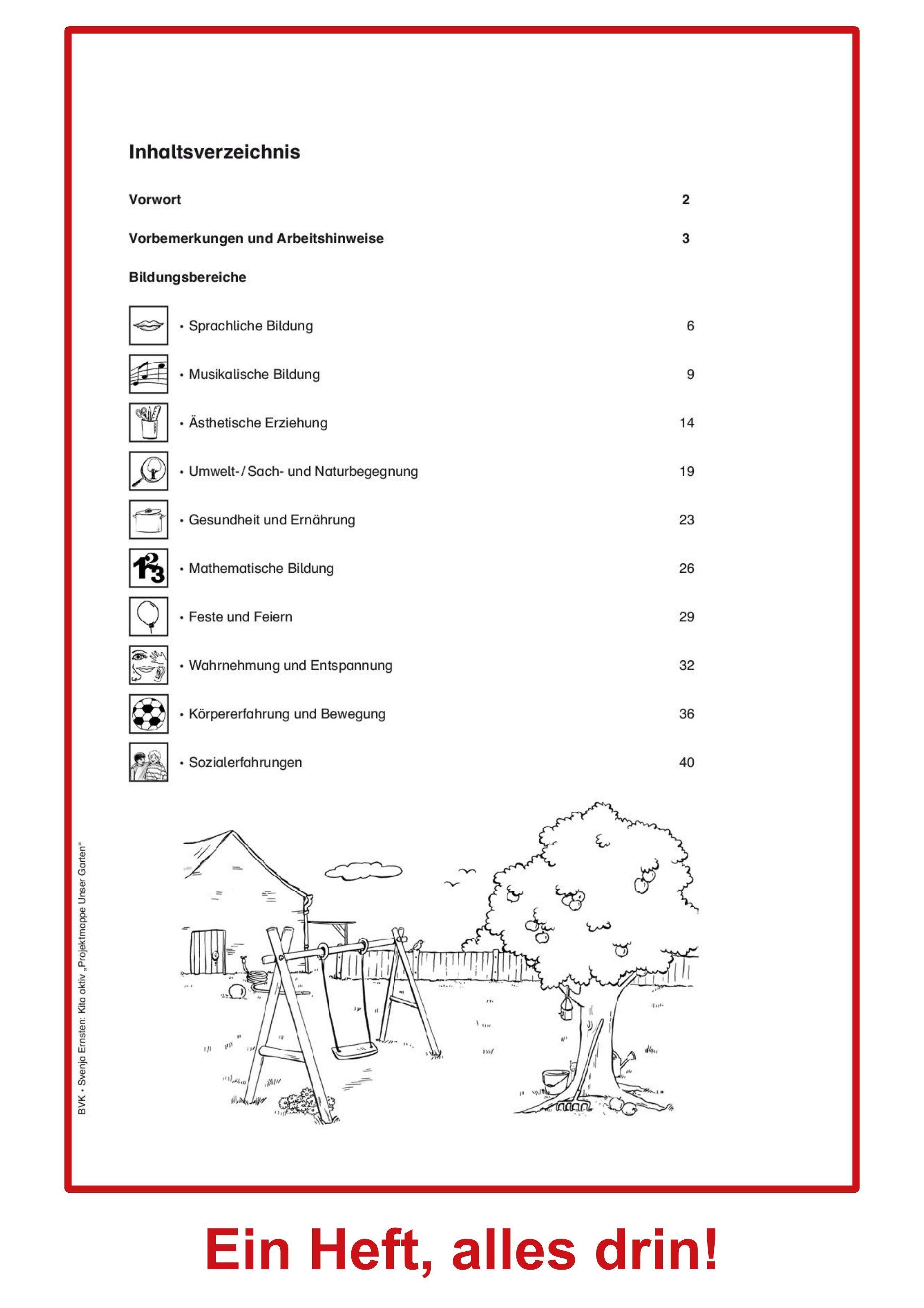 Beispielinhalt (Bild) Kita aktiv Projektmappe Unser Garten
