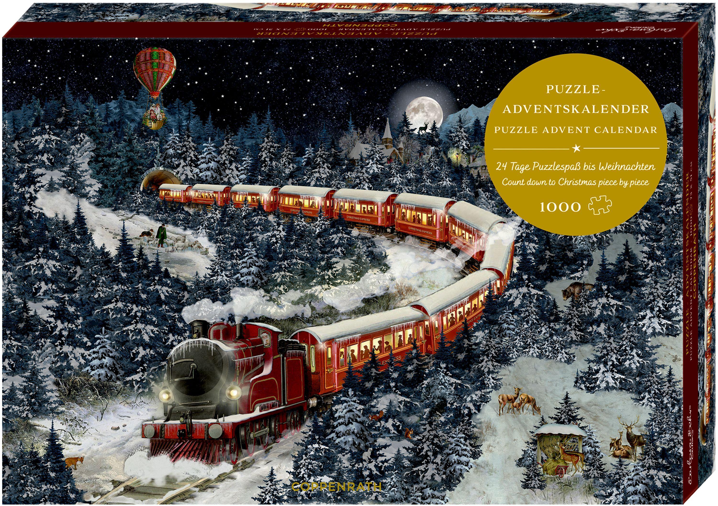 Vorderes Coverbild Puzzle-Adventskalender - Weihnachtsexpress