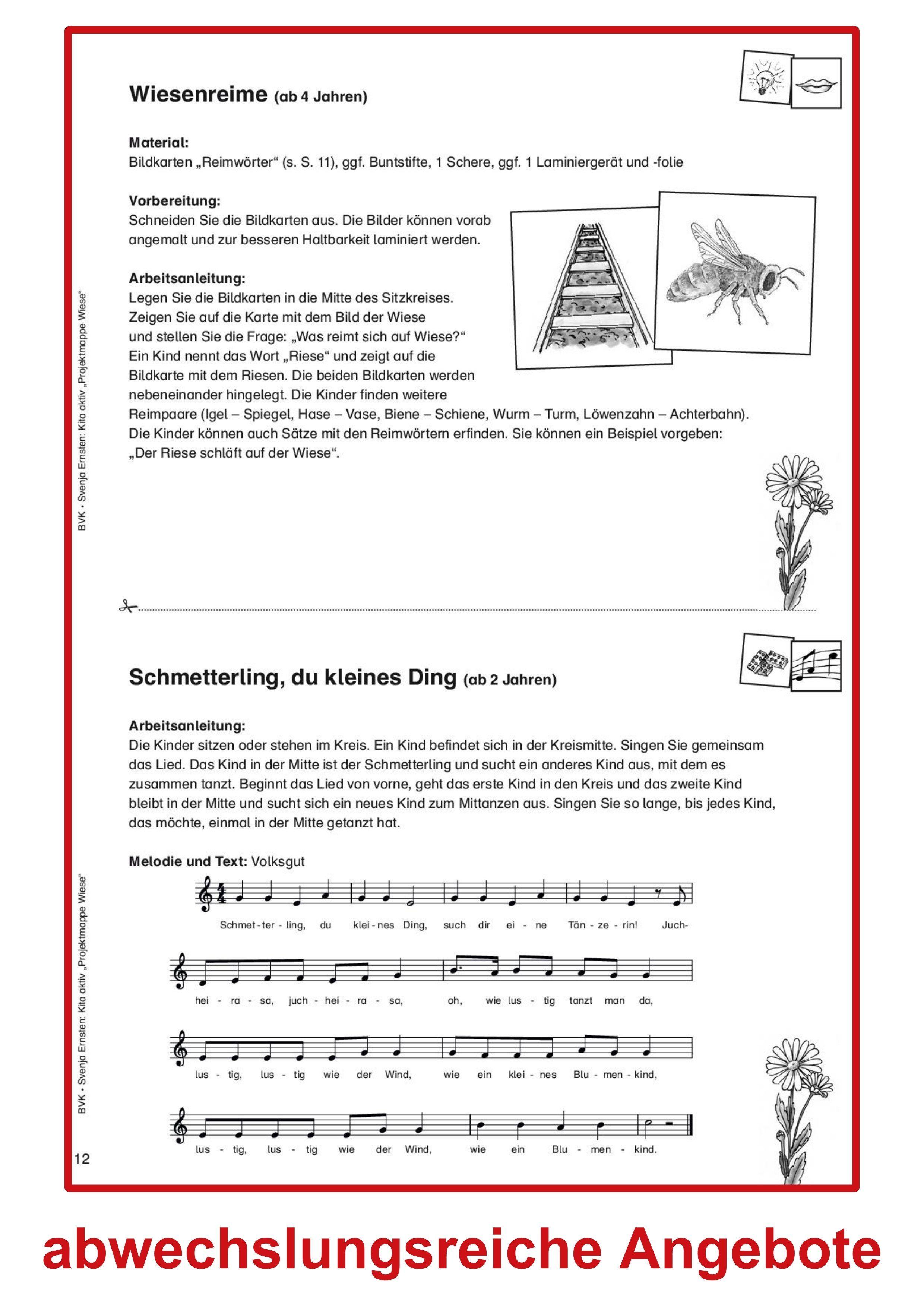Beispielinhalt (Bild) Kita aktiv Projektmappe Wiese