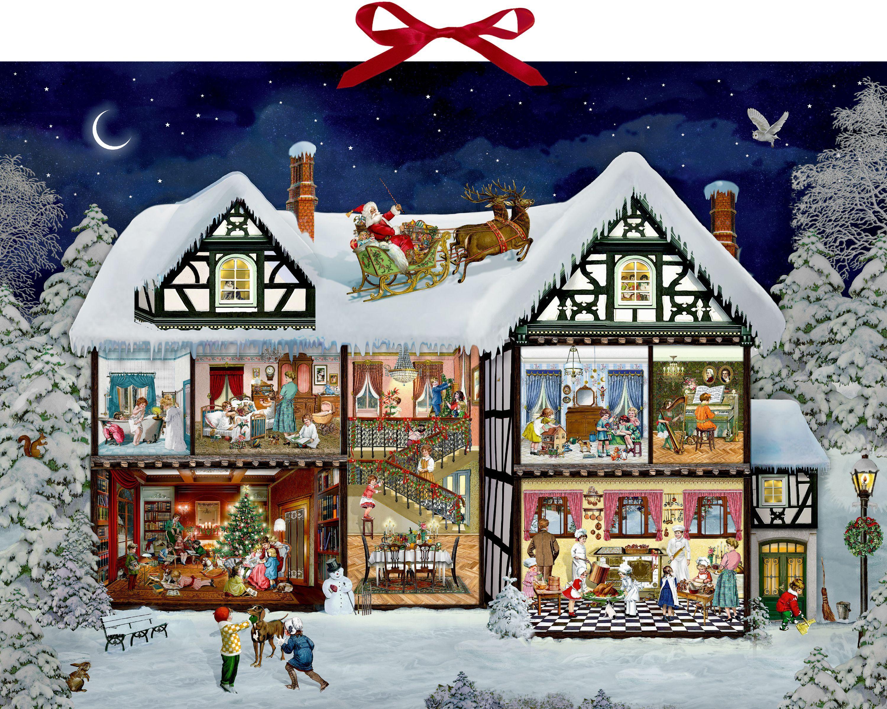 Vorderes Coverbild Wand-Adventskalender - Im Adventshaus