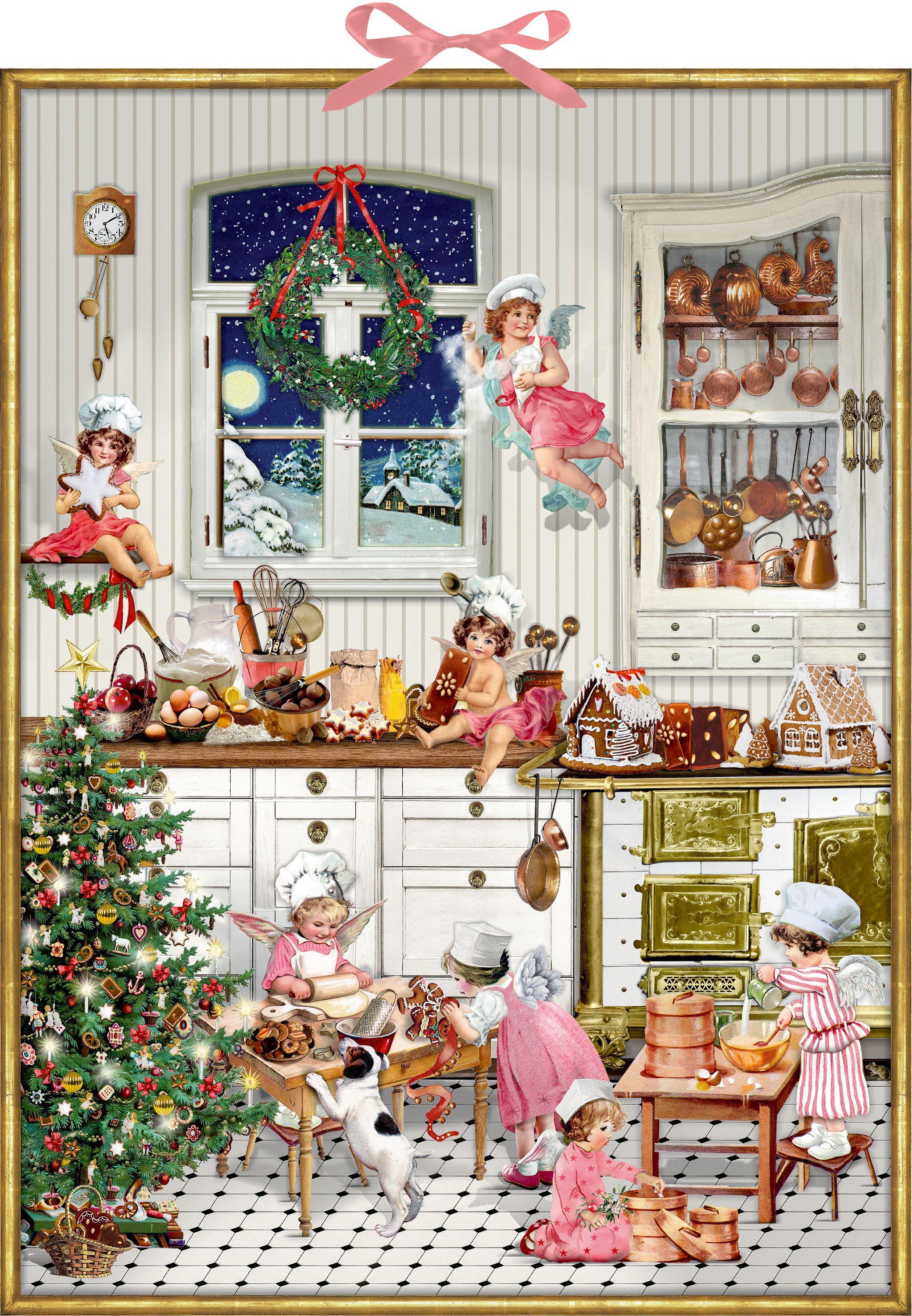 Vorderes Coverbild Zettel-Adventskalender - Nostalgische Weihnachtsbäckerei