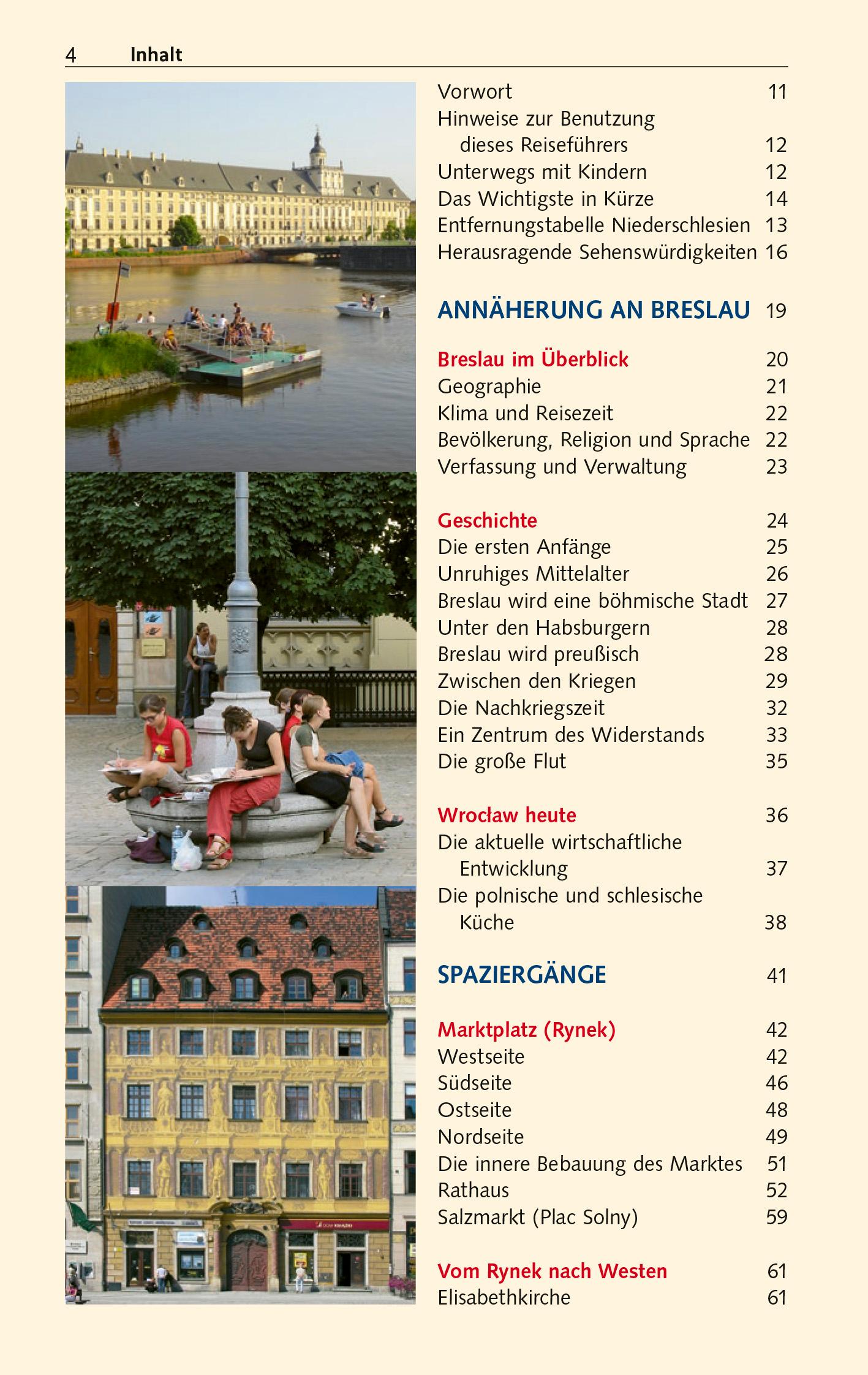 Beispielinhalt (Bild) TRESCHER Reiseführer Breslau und Niederschlesien