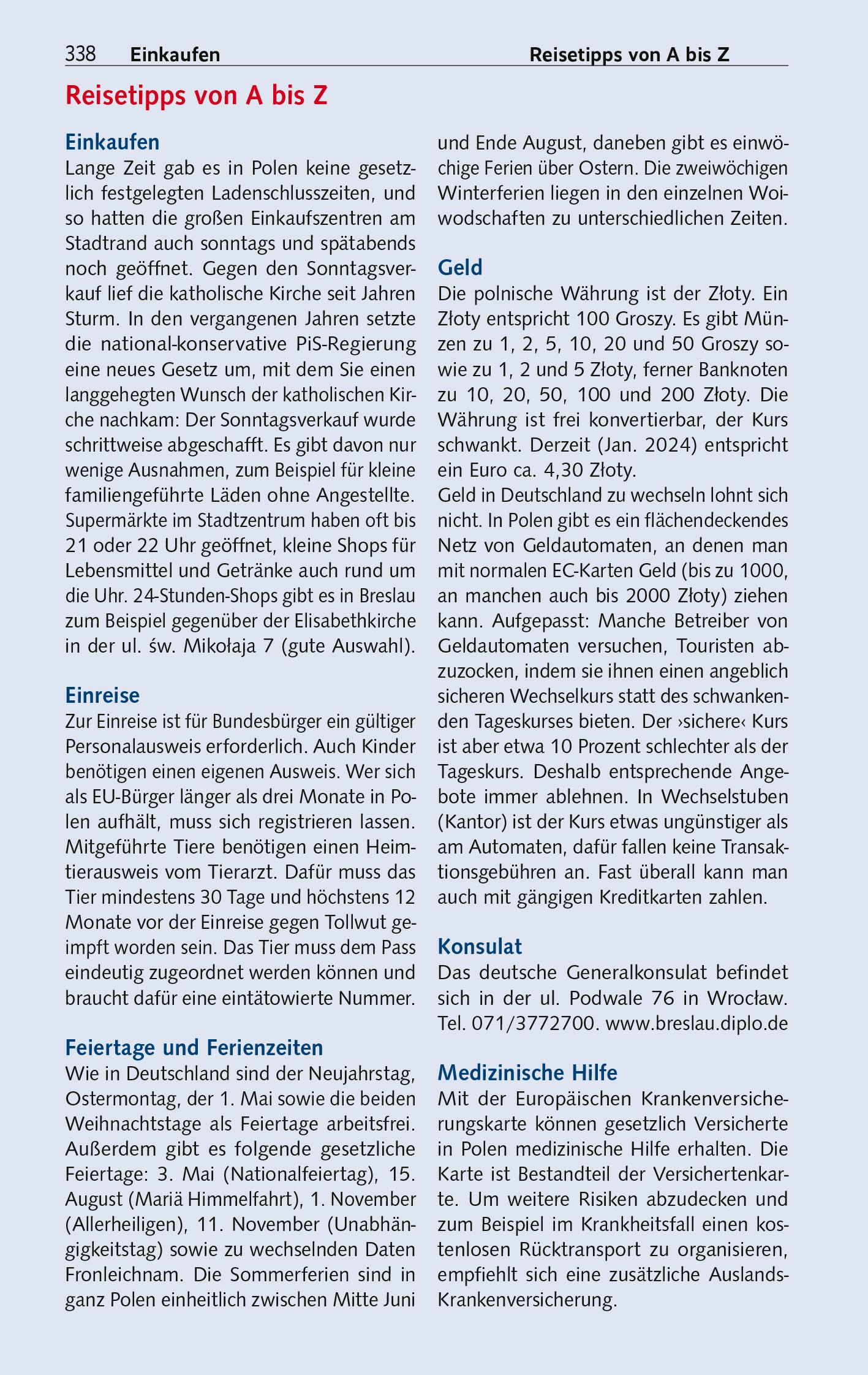 Beispielinhalt (Bild) TRESCHER Reiseführer Breslau und Niederschlesien