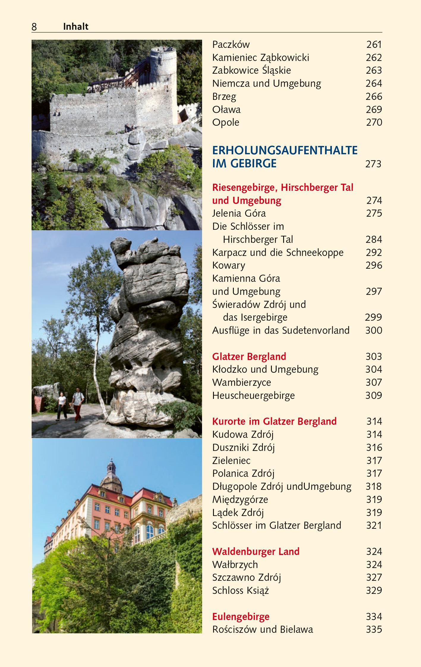 Beispielinhalt (Bild) TRESCHER Reiseführer Breslau und Niederschlesien