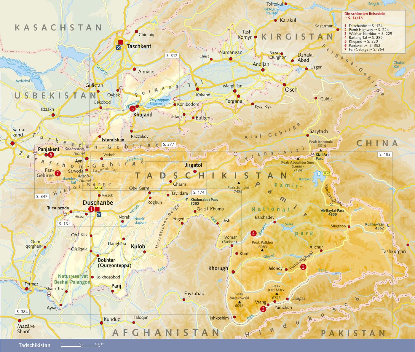 Beispielinhalt (Bild) TRESCHER Reiseführer Tadschikistan
