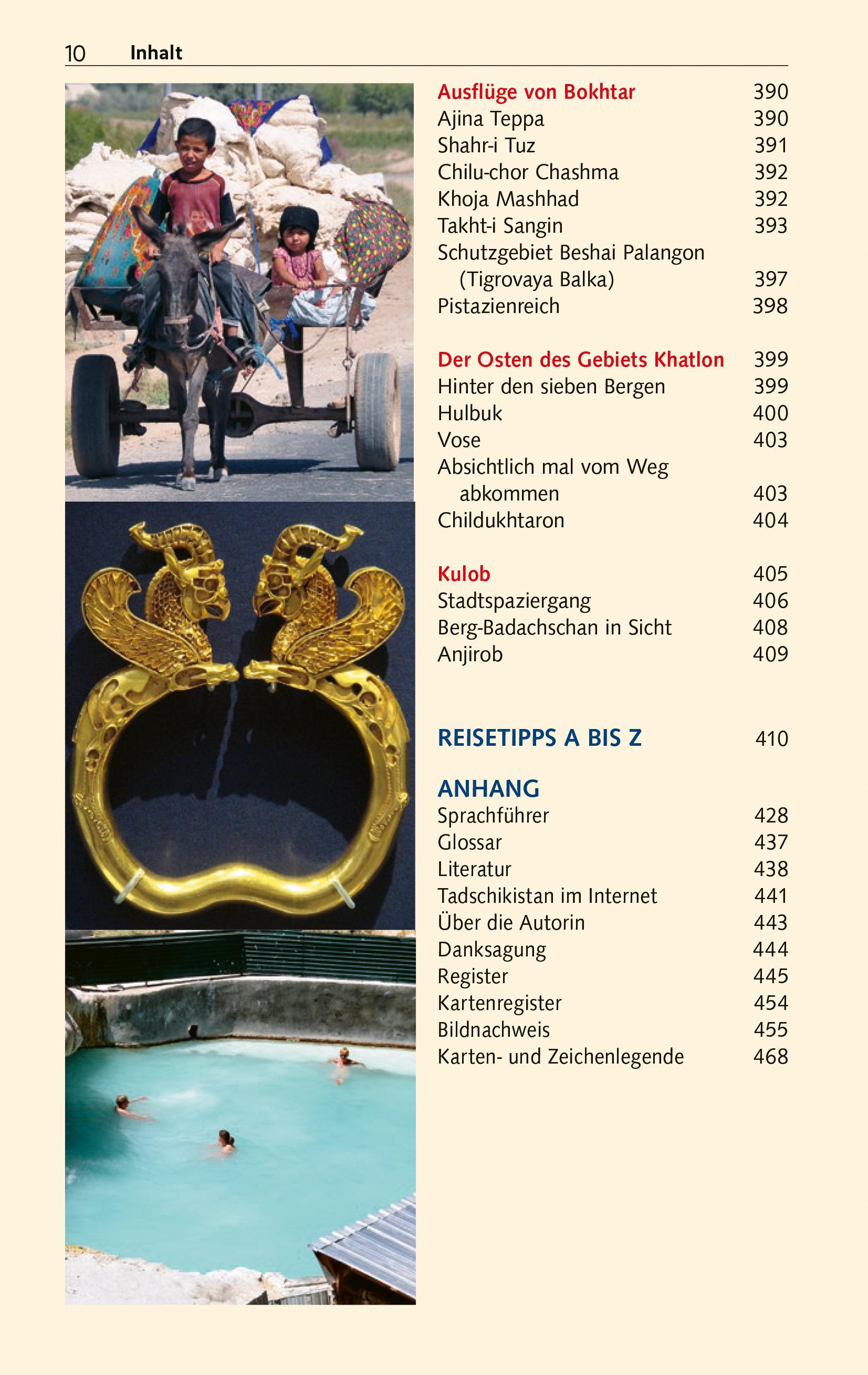 Beispielinhalt (Bild) TRESCHER Reiseführer Tadschikistan