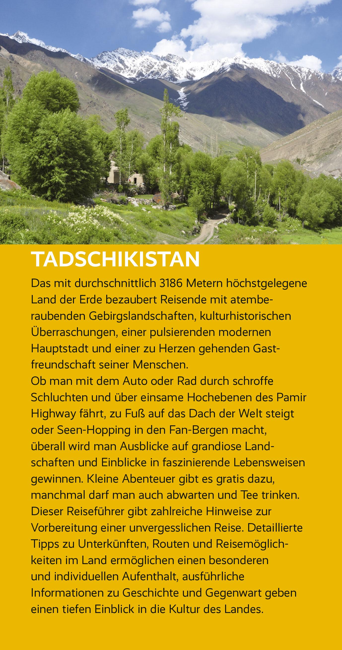 Beispielinhalt (Bild) TRESCHER Reiseführer Tadschikistan