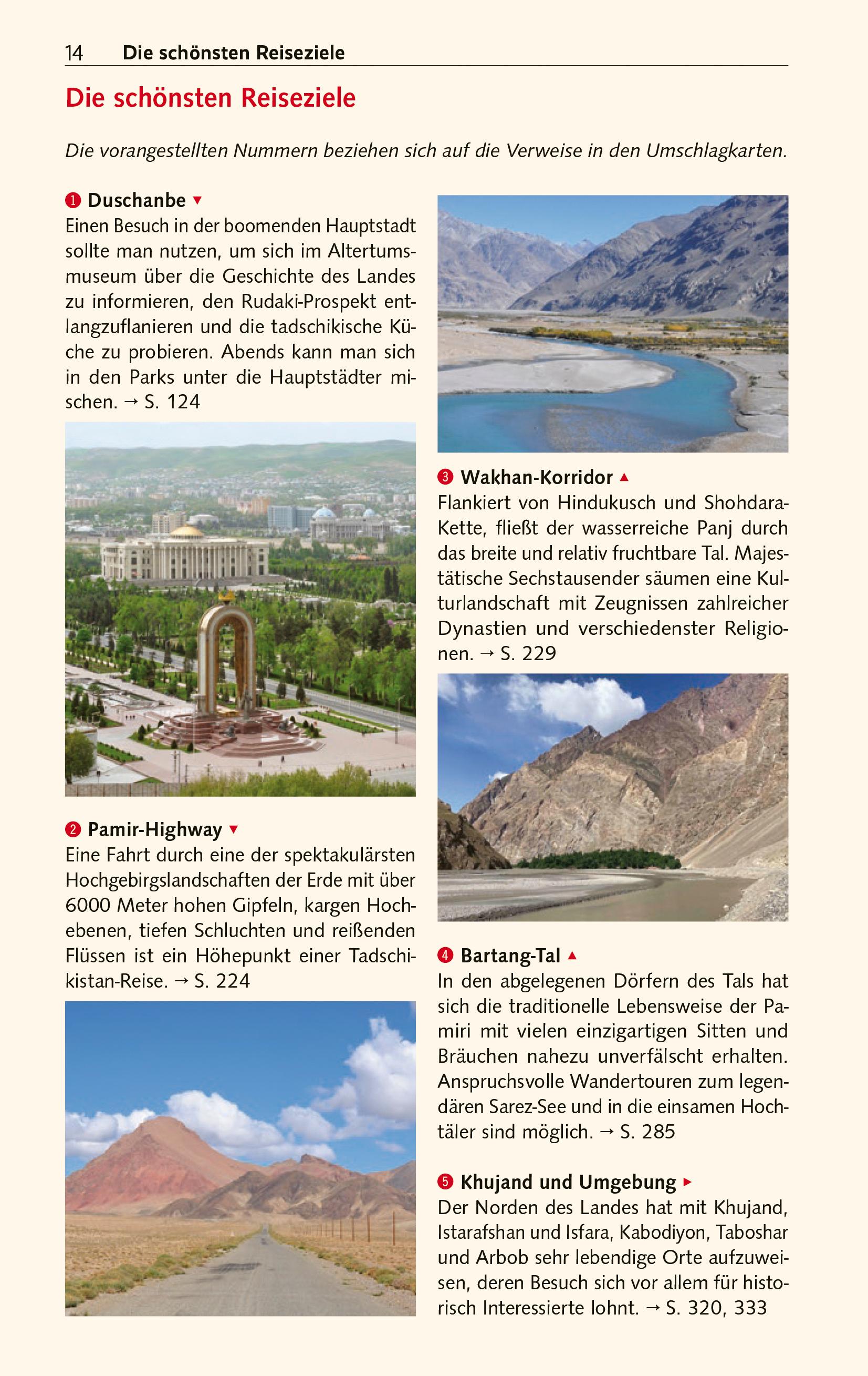 Beispielinhalt (Bild) TRESCHER Reiseführer Tadschikistan