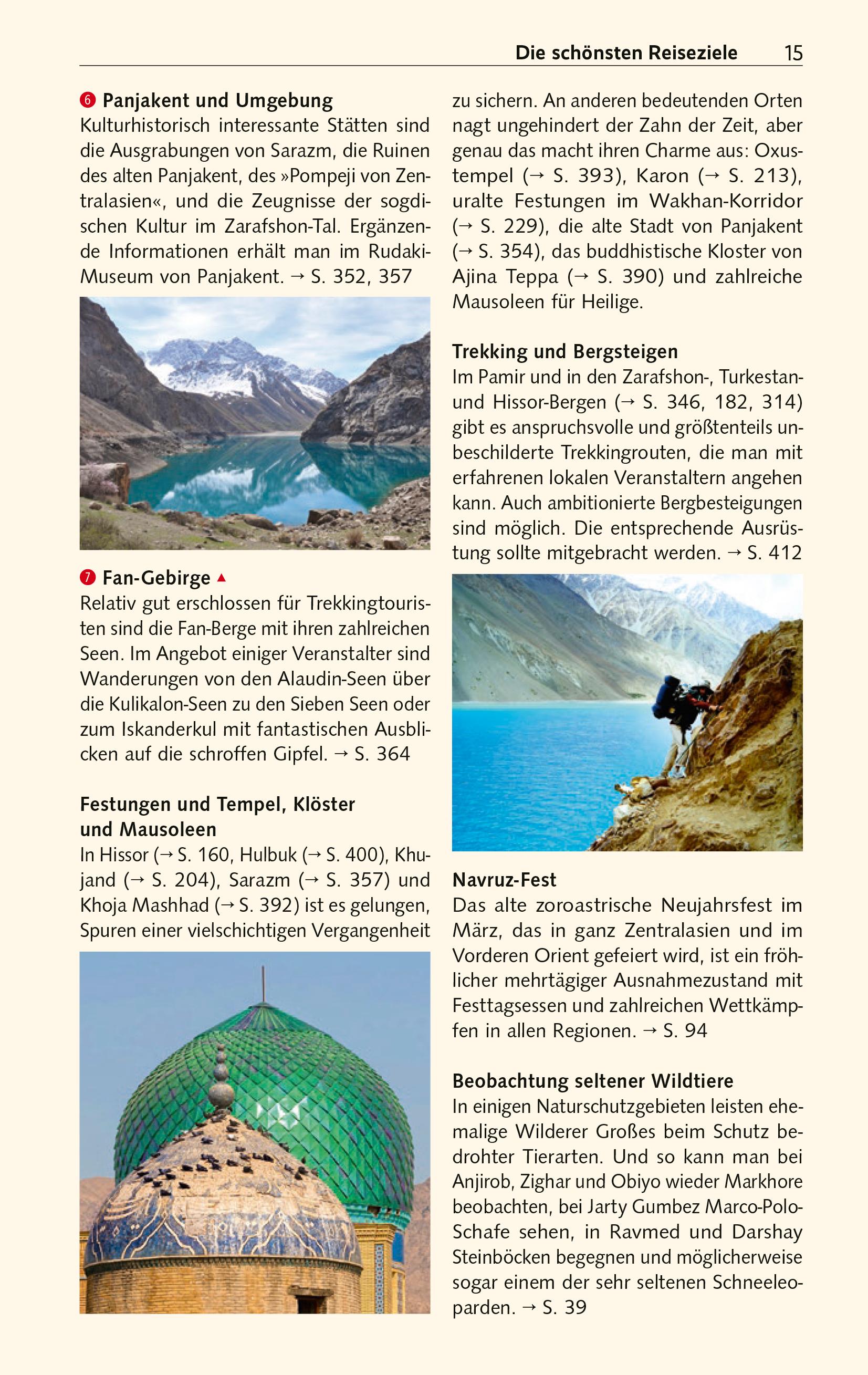 Beispielinhalt (Bild) TRESCHER Reiseführer Tadschikistan