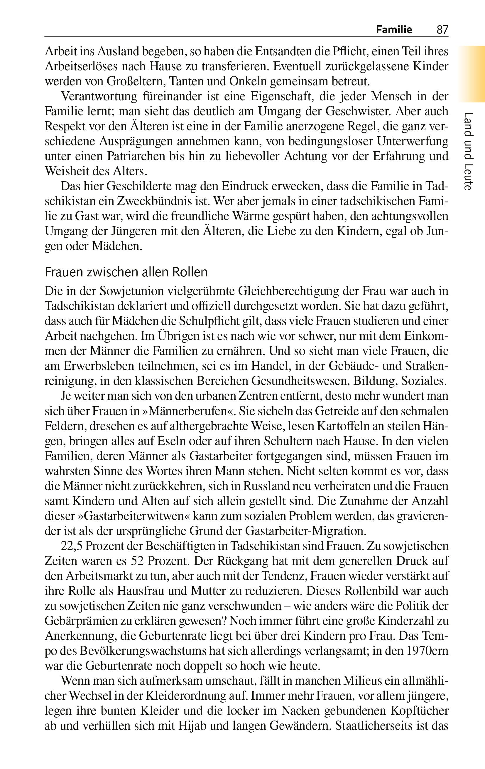 Beispielinhalt (Bild) TRESCHER Reiseführer Tadschikistan