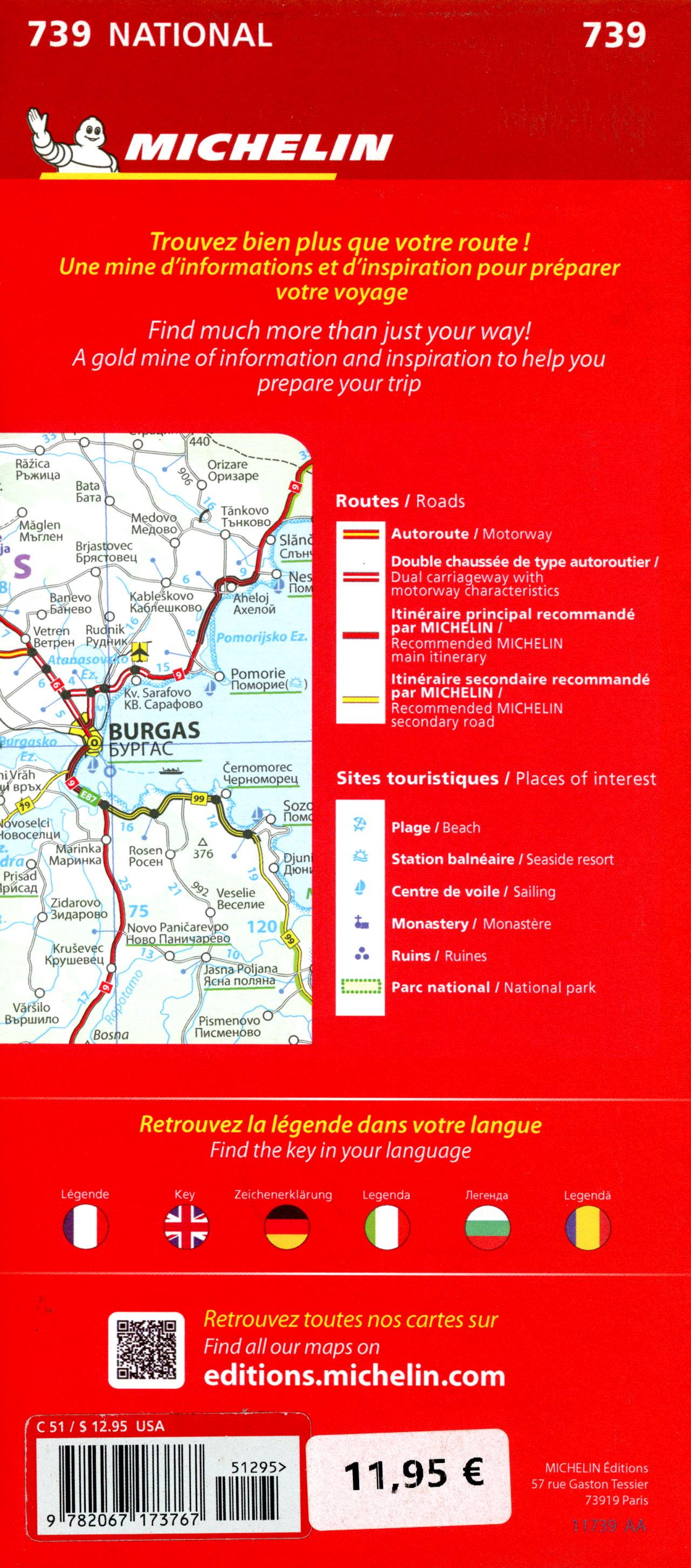 Beispielinhalt (Bild) Michelin Bulgarien 1:700 000