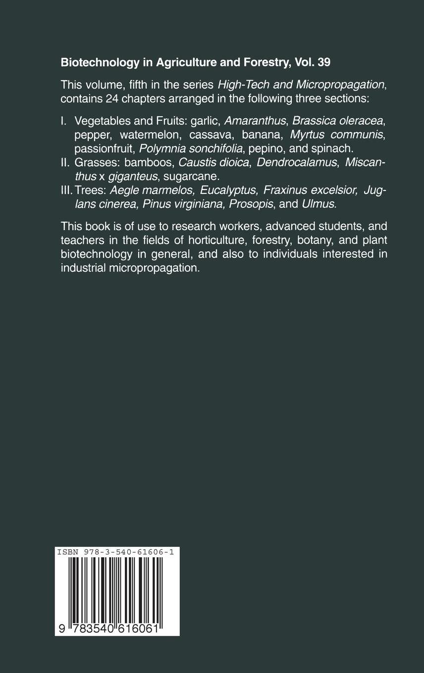 Rückseitencover High-Tech and Micropropagation V