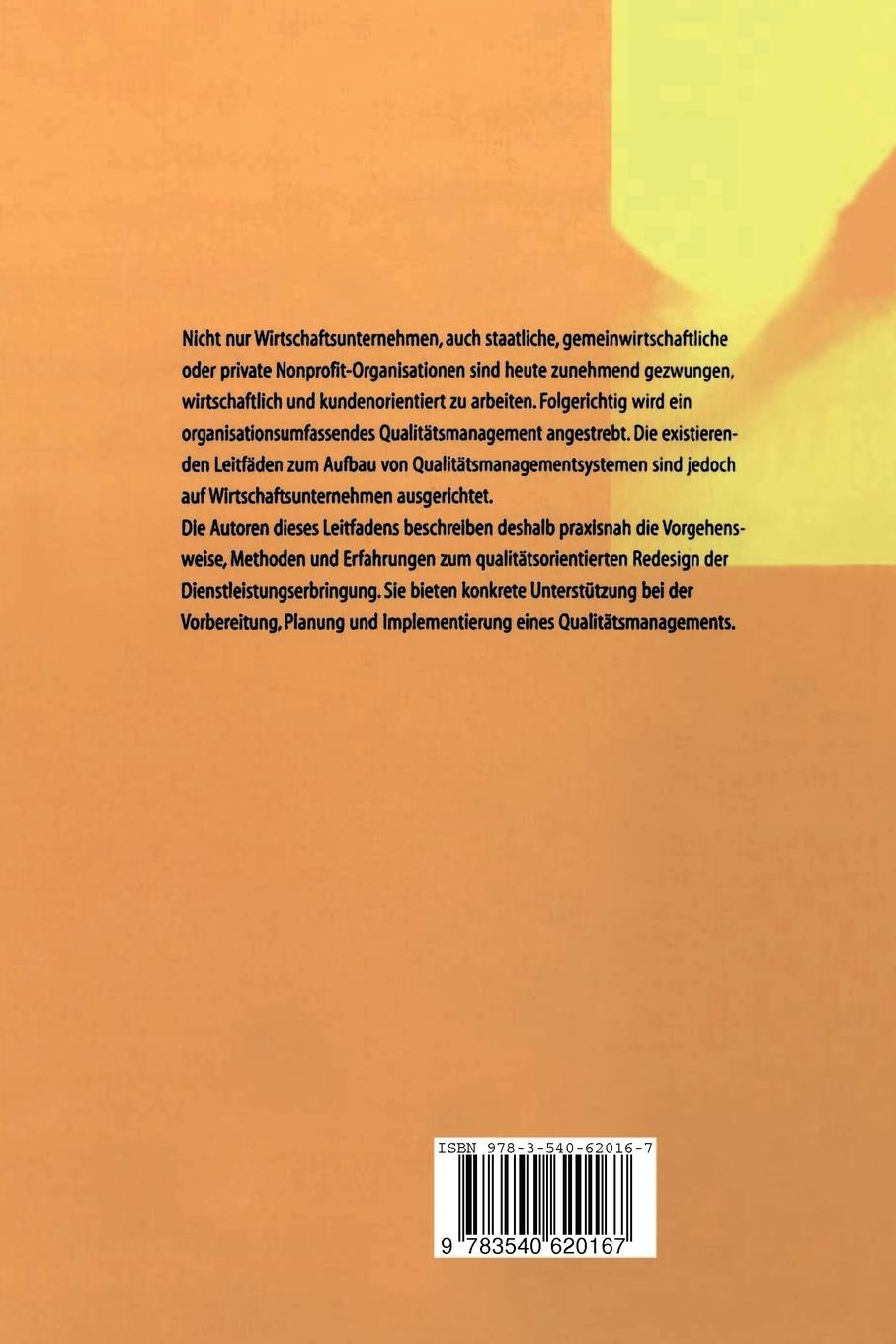 Rückseitencover Qualitätsmanagement für Nonprofit-Dienstleister