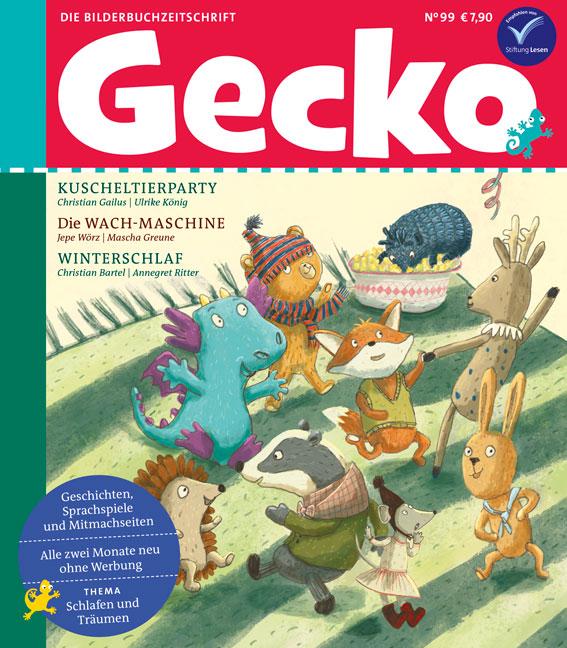 Vorderes Coverbild Gecko Kinderzeitschrift Band 99