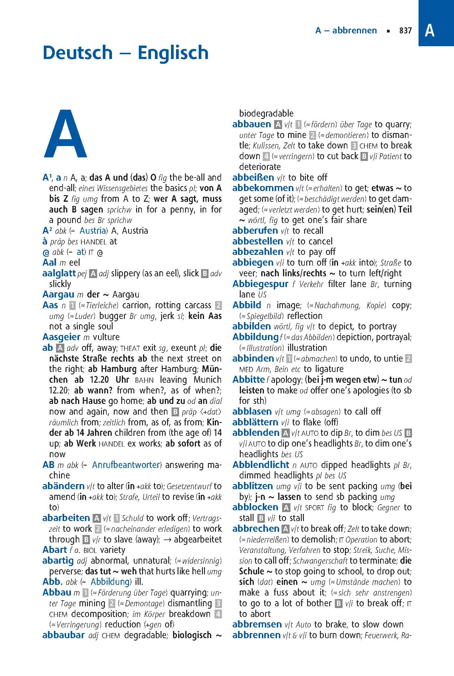 Beispielinhalt (Bild) Langenscheidt Großes Schulwörterbuch Plus Englisch