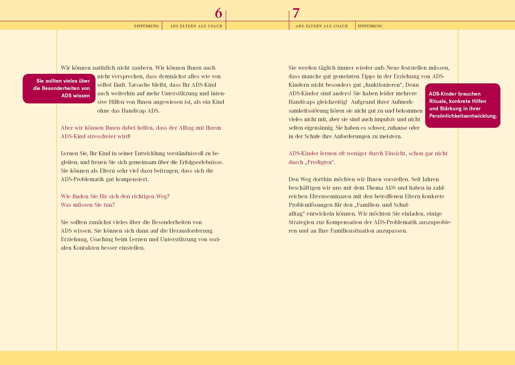 Beispielinhalt (Bild) ADS. Eltern als Coach.