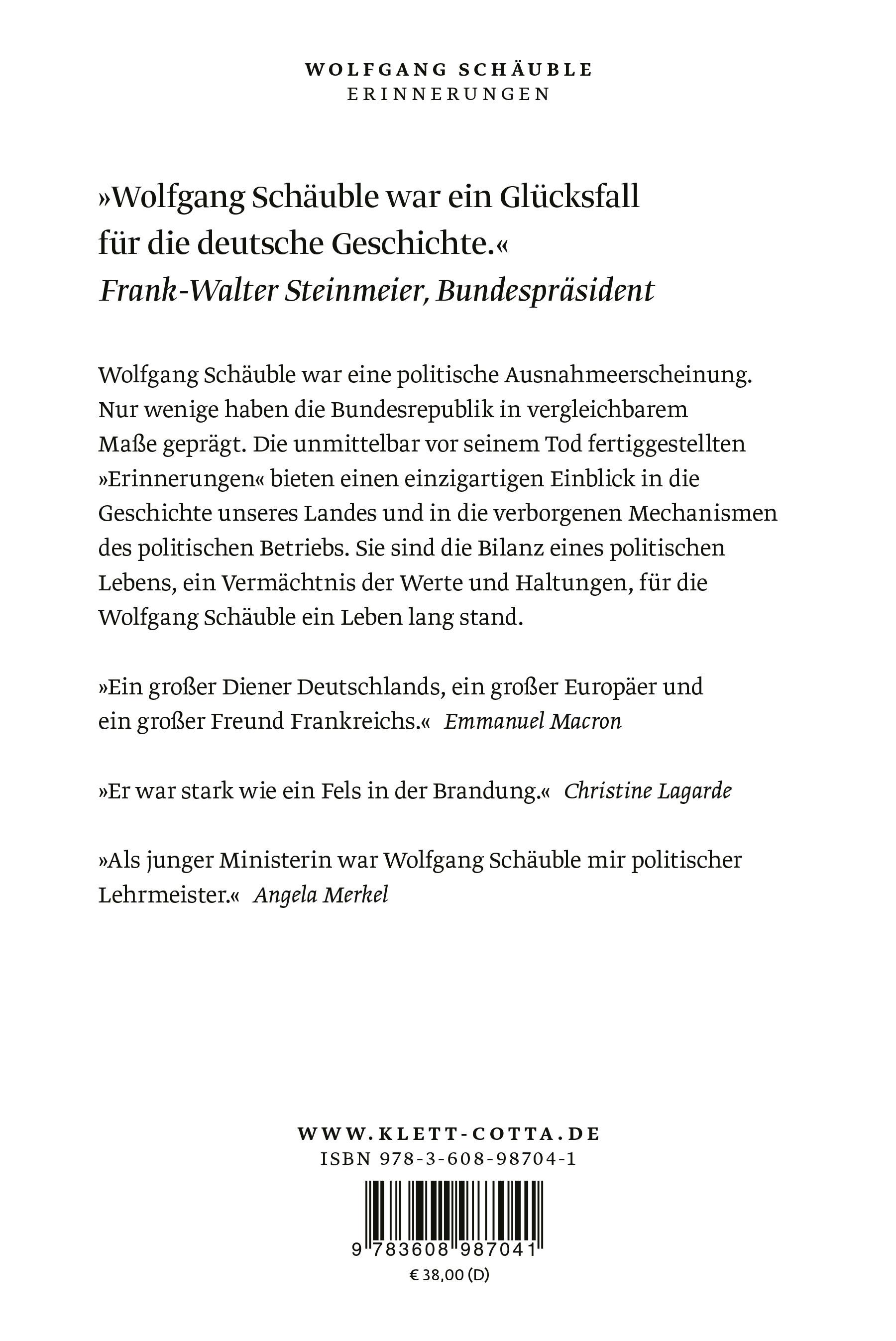 Rückseitencover Erinnerungen