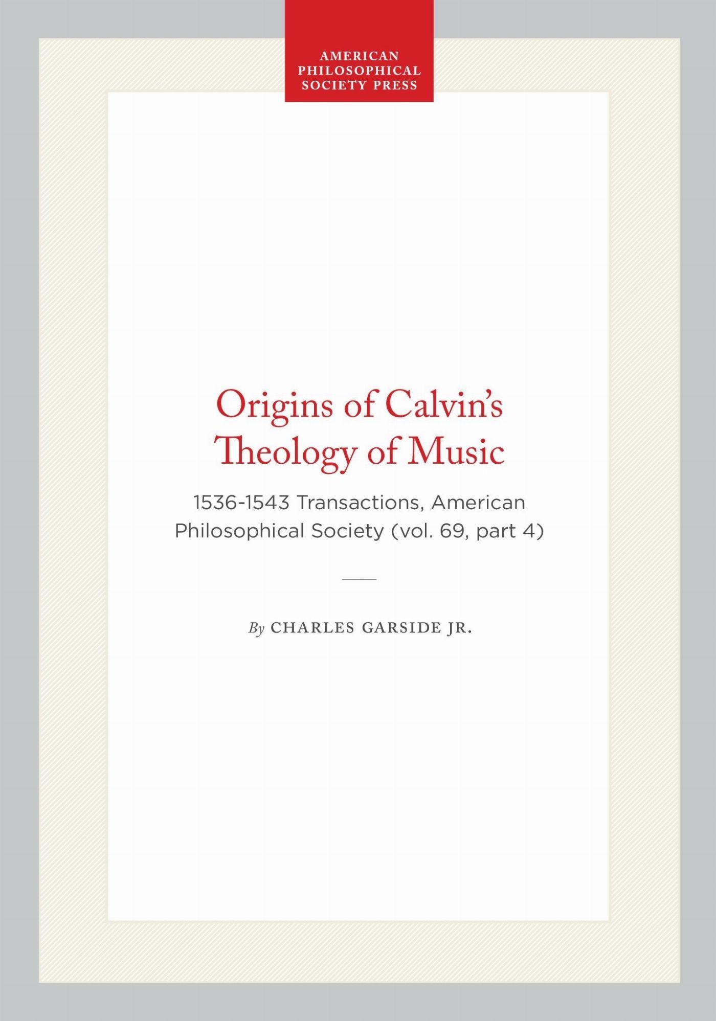 Vorderes Coverbild Origins of Calvin's Theology of Music
