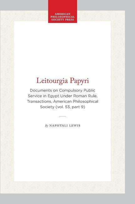 Vorderes Coverbild Leitourgia Papyri
