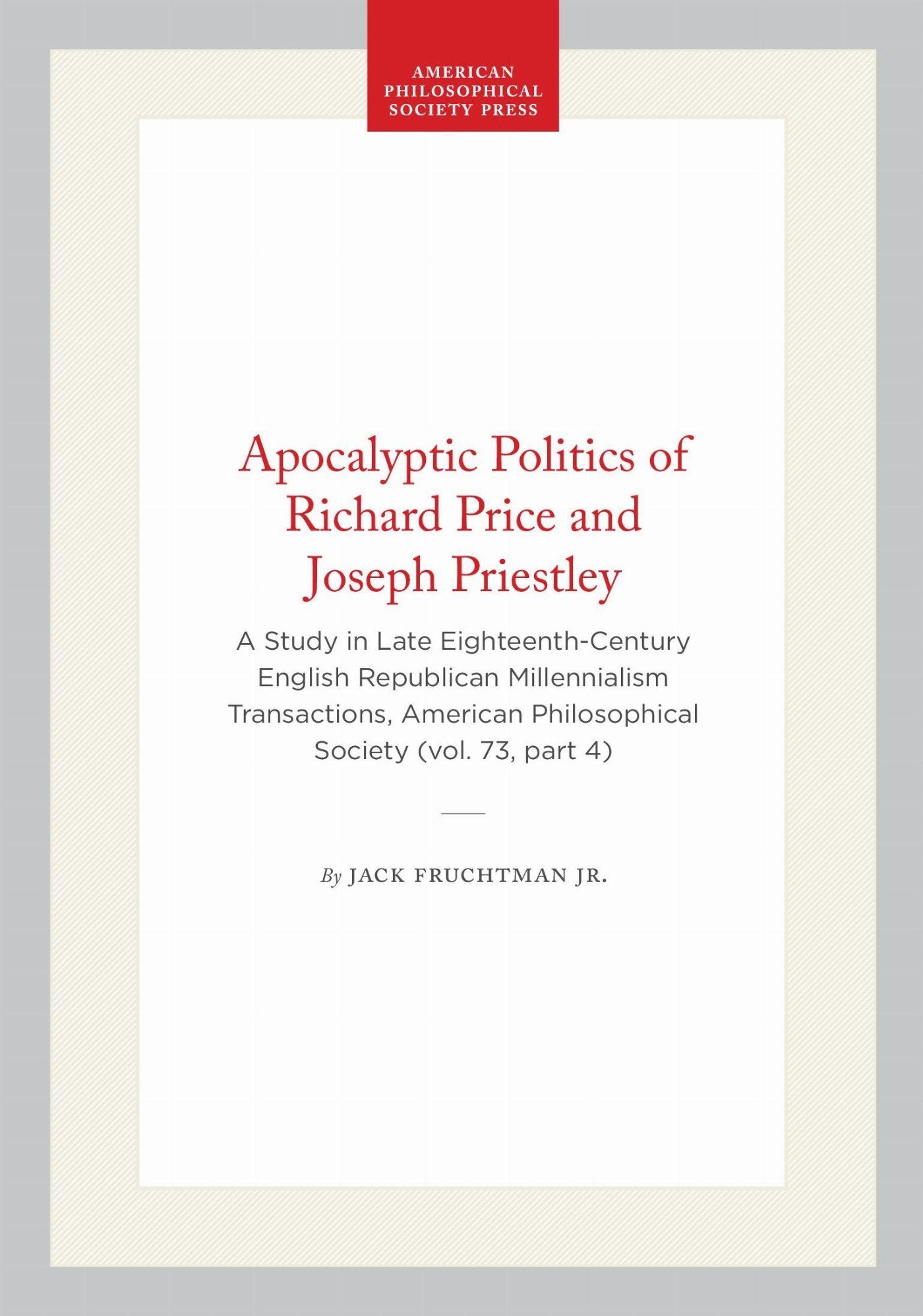 Vorderes Coverbild Apocalyptic Politics of Richard Price and Joseph Priestley