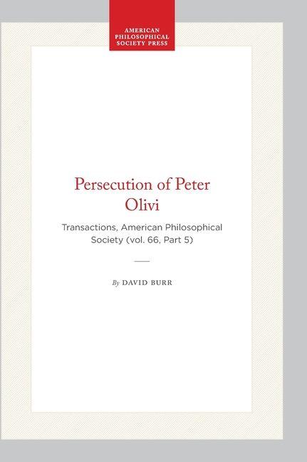 Vorderes Coverbild Persecution of Peter Olivi