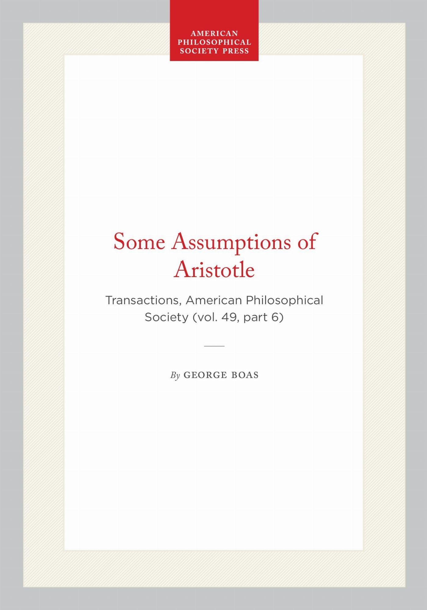 Vorderes Coverbild Some Assumptions of Aristotle
