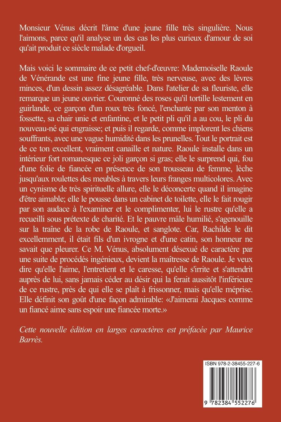 Rückseitencover Monsieur Vénus