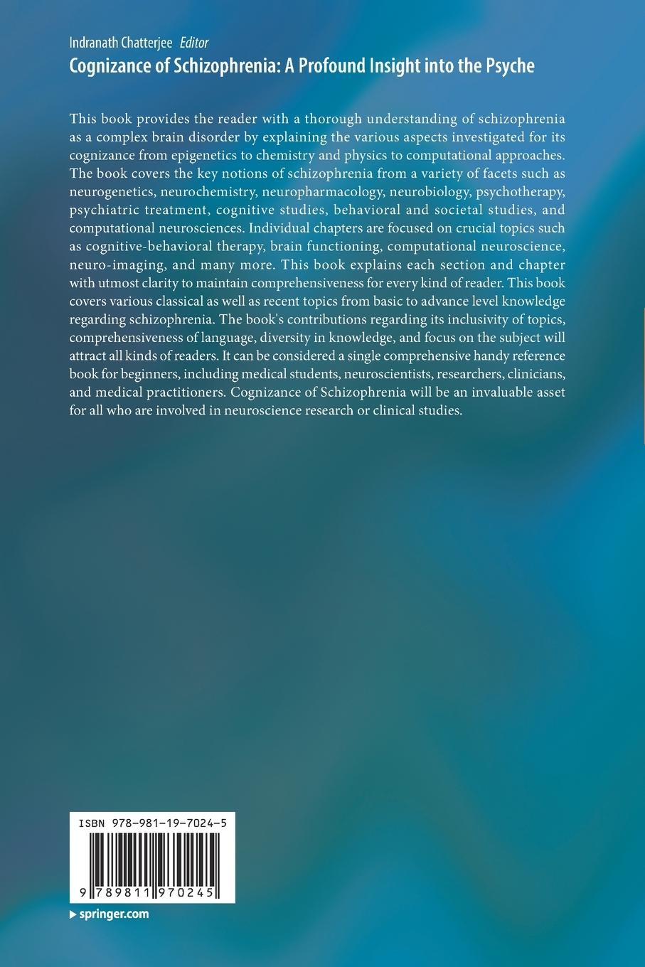 Rückseitencover Cognizance of Schizophrenia:: A Profound Insight into the Psyche