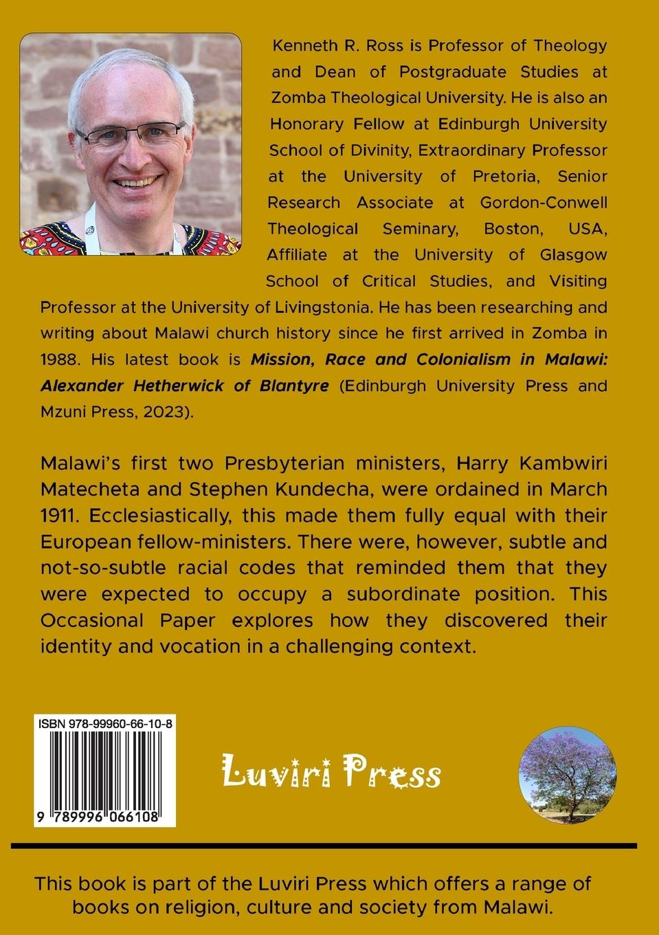 Rückseitencover Malawi's First Presbyterian Ministers