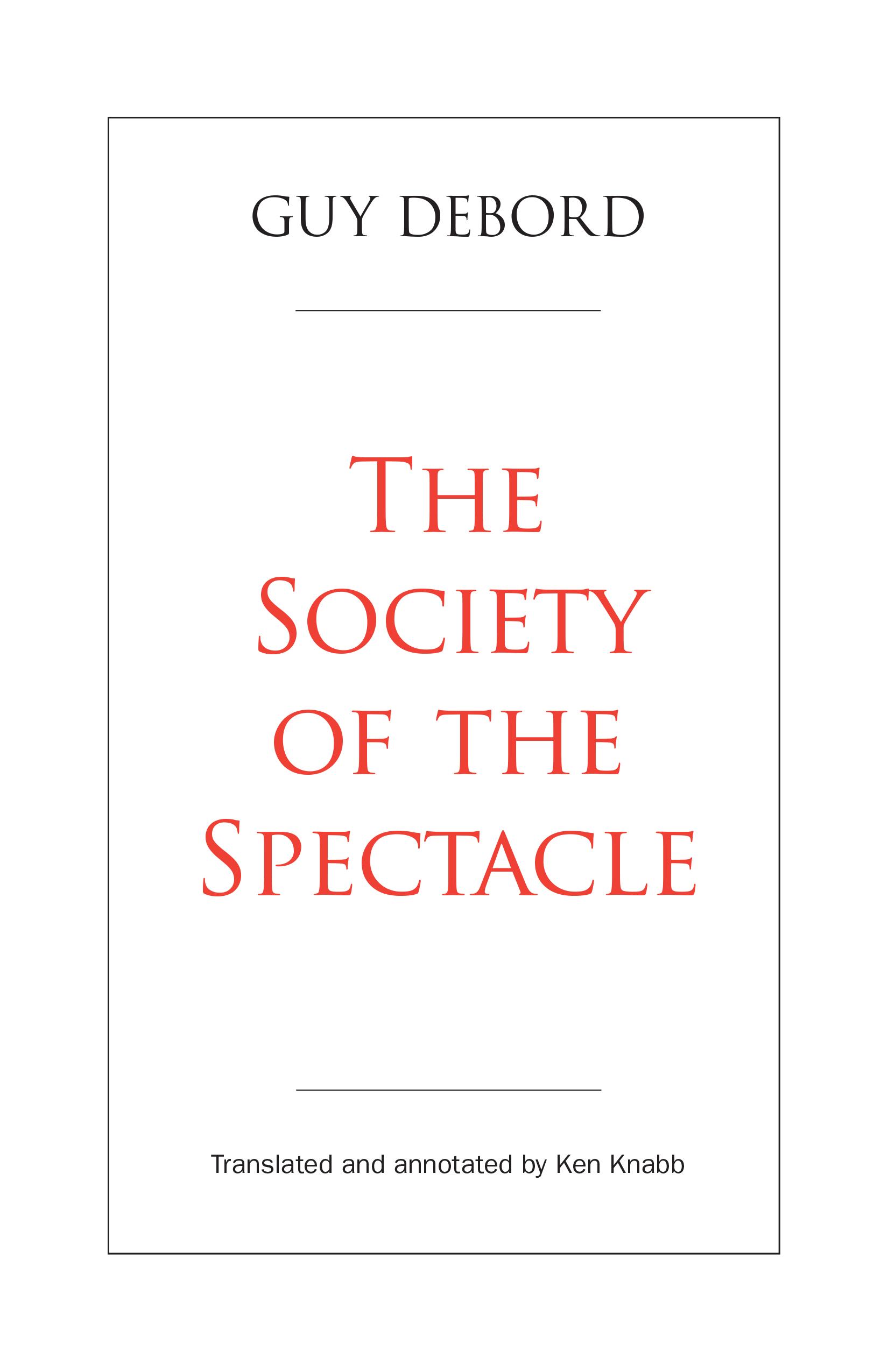 Vorderes Coverbild The Society of the Spectacle