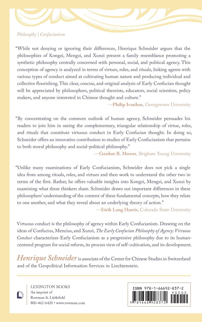 Rückseitencover Early Confucian Philosophy of Agency