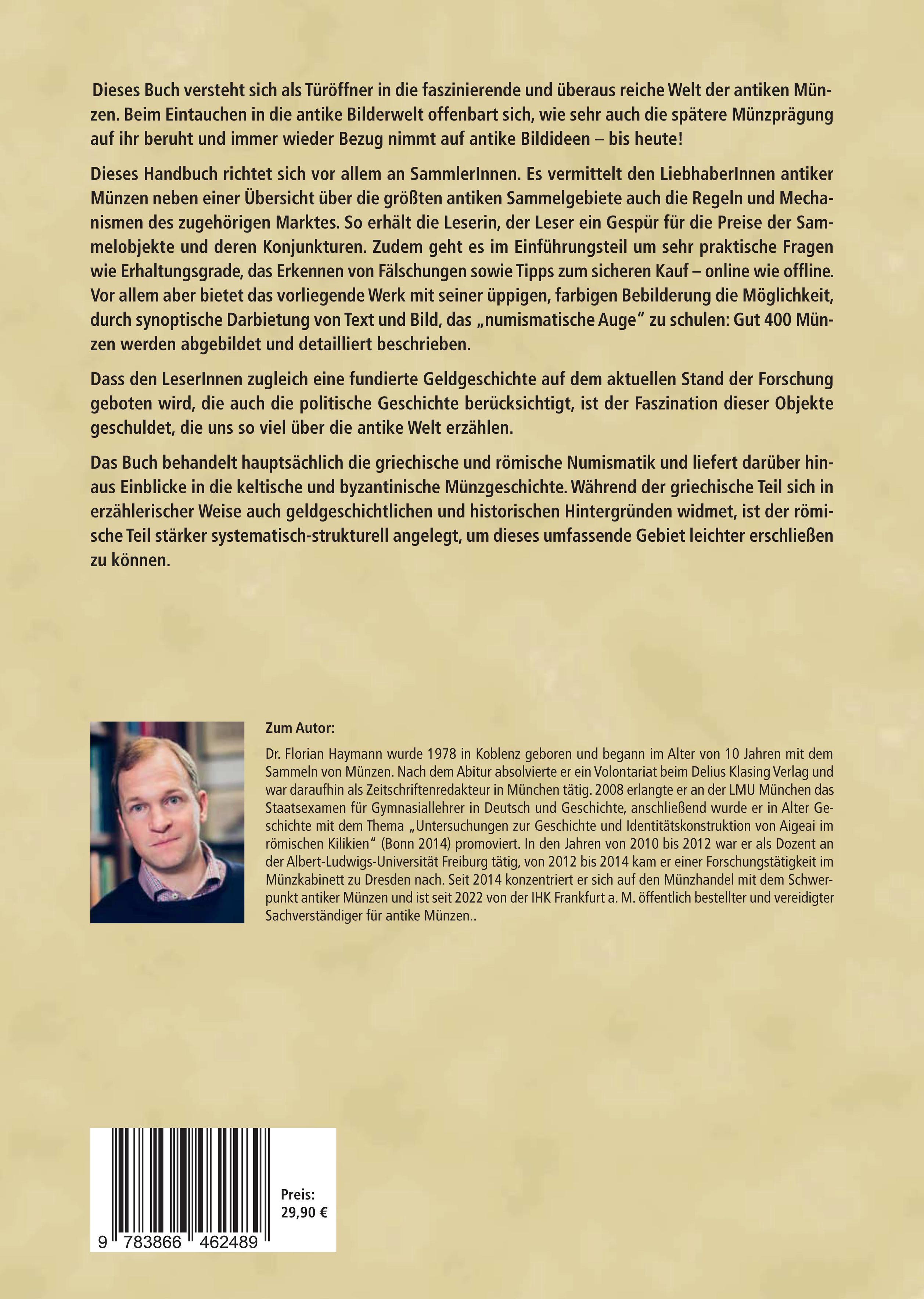 Rückseitencover Antike Münzen sammeln