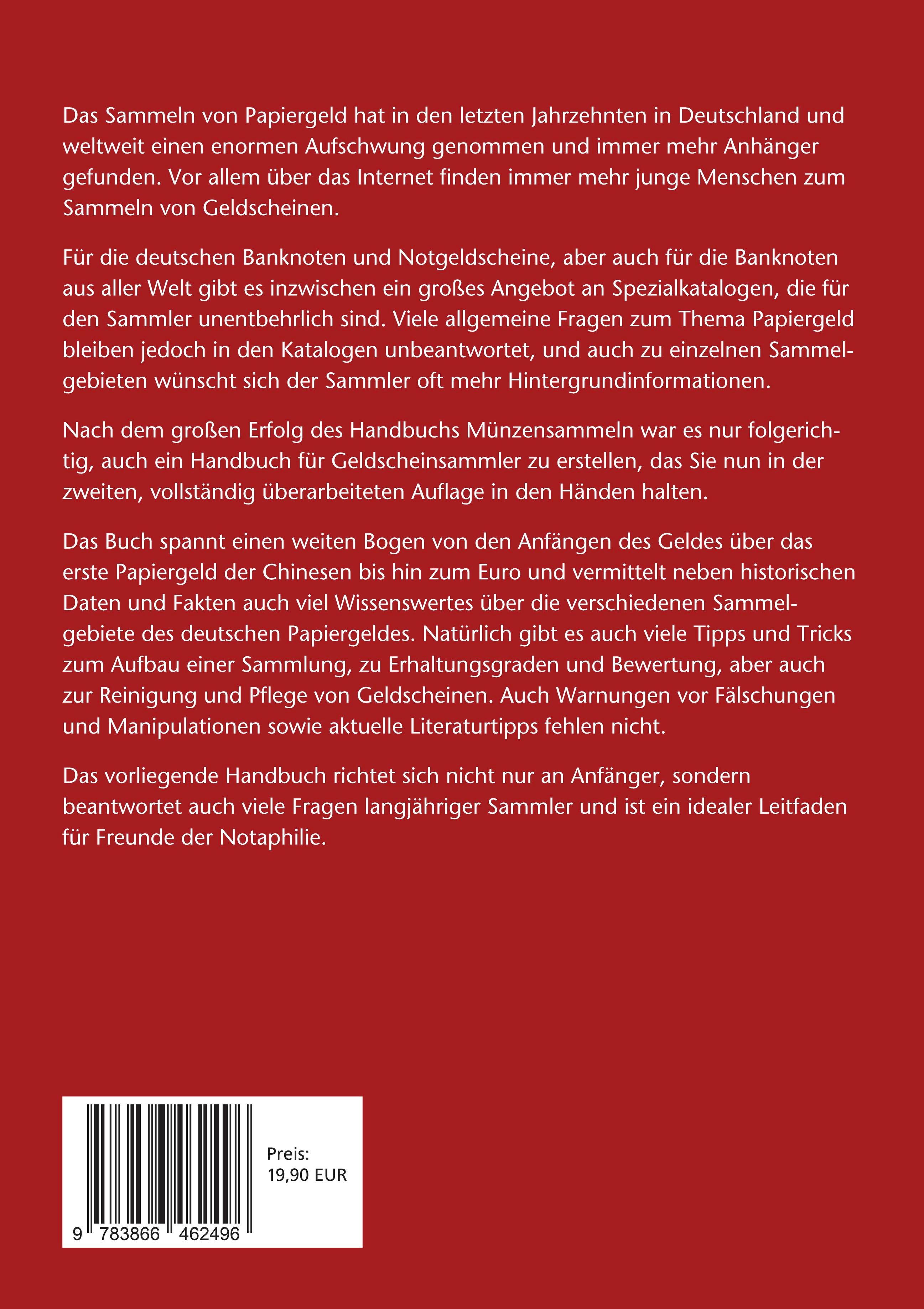 Rückseitencover Handbuch Geldscheinsammeln