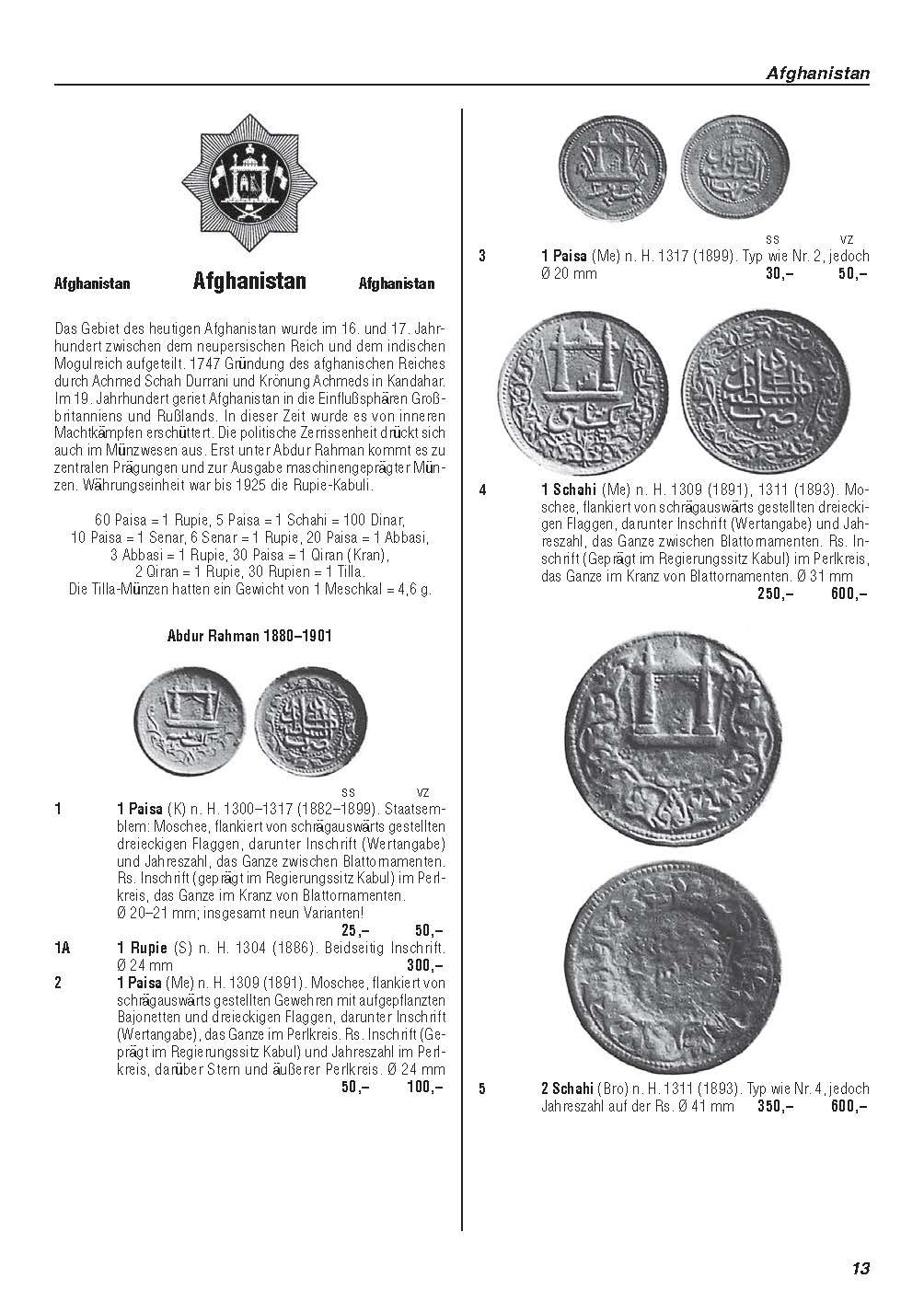 Beispielinhalt (Bild) Weltmünzkatalog 19. Jahrhundert