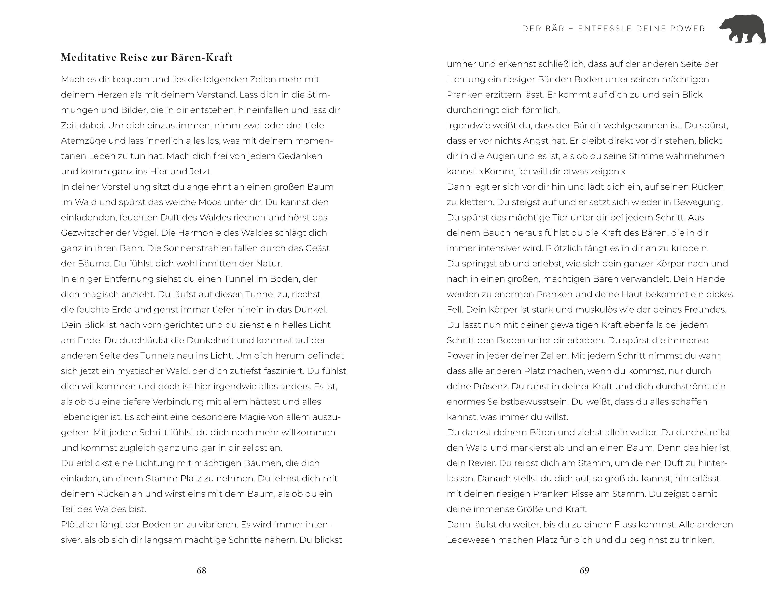 Beispielinhalt (Bild) Die Gaben der 4 Krafttiere