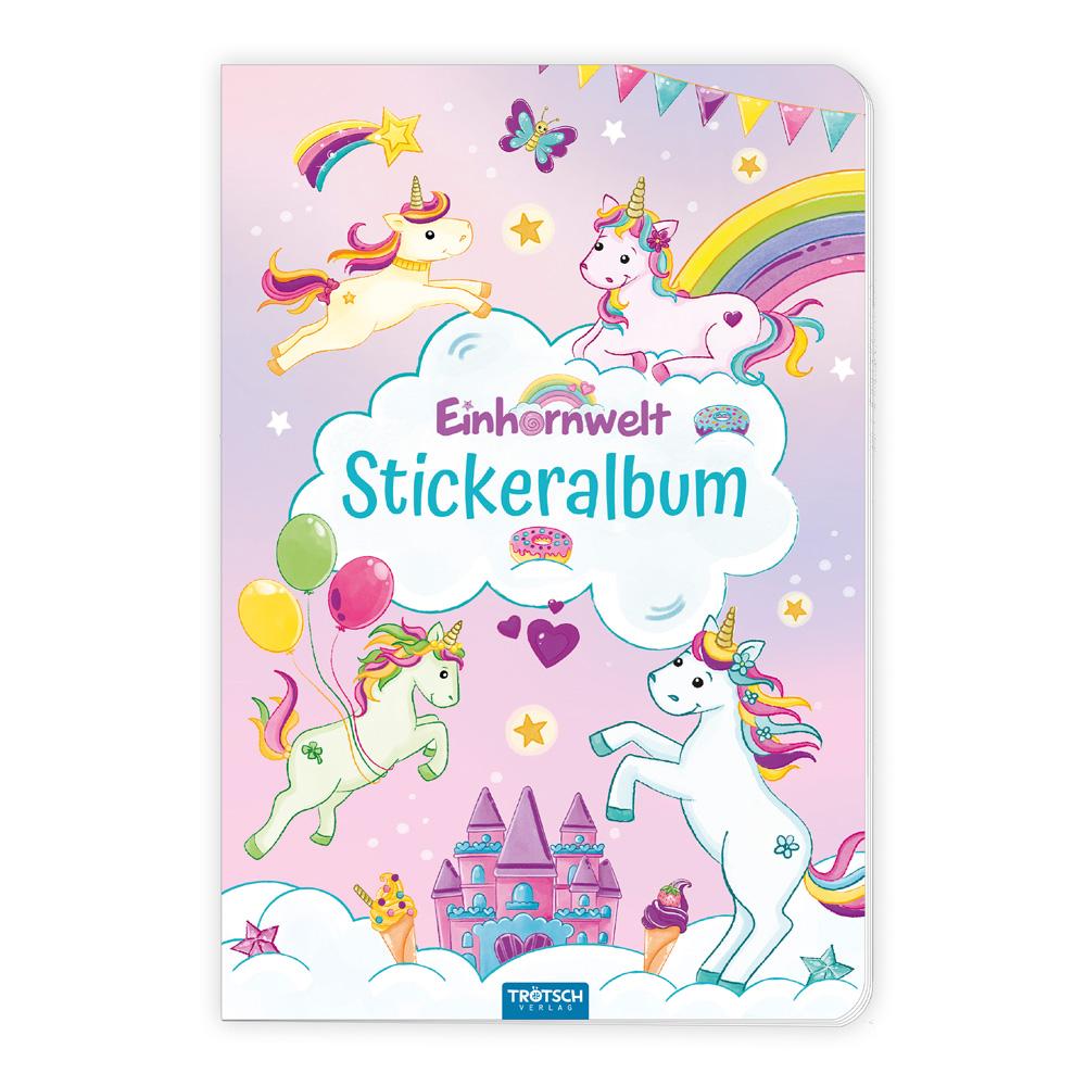 Vorderes Coverbild Trötsch Mein Stickeralbum Einhornwelt Stickerbuch