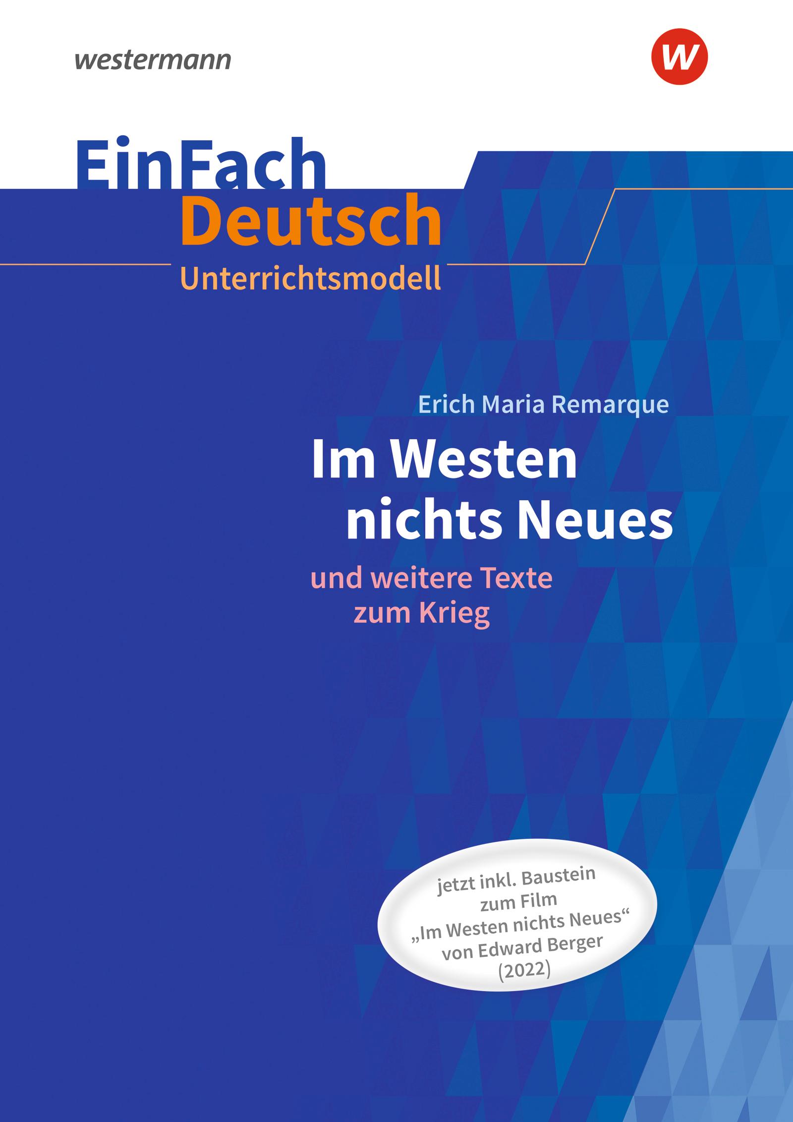 Vorderes Coverbild Im Westen nichts Neues.EinFach Deutsch Unterrichtsmodelle. Neubearbeitung Gymnasiale Oberstufe