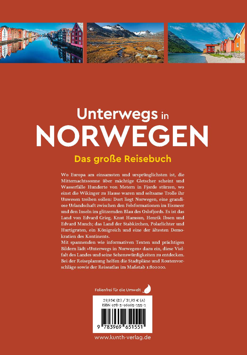 Rückseitencover KUNTH Unterwegs in Norwegen