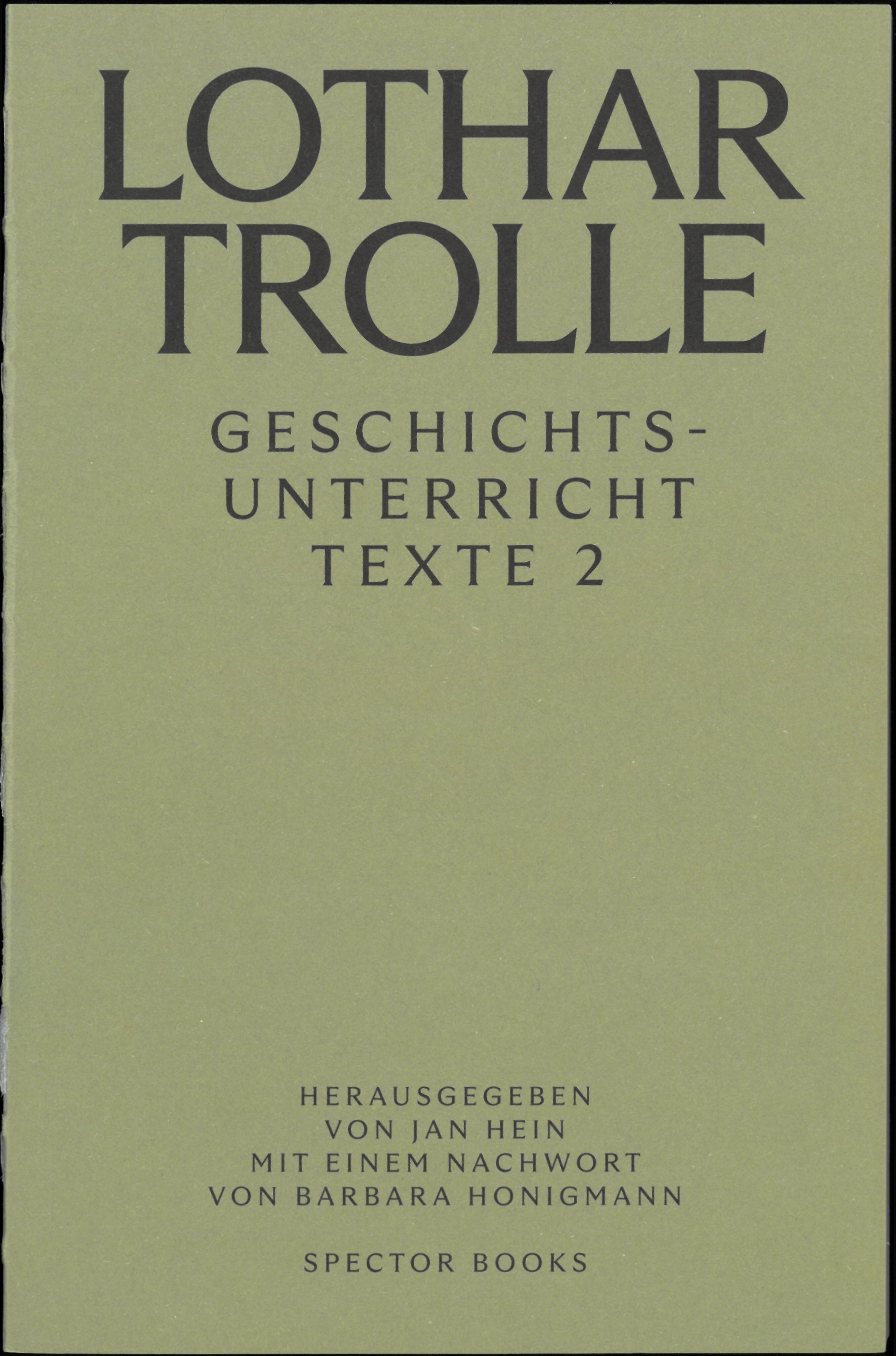 Vorderes Coverbild Lothar Trolle: Geschichtsunterricht