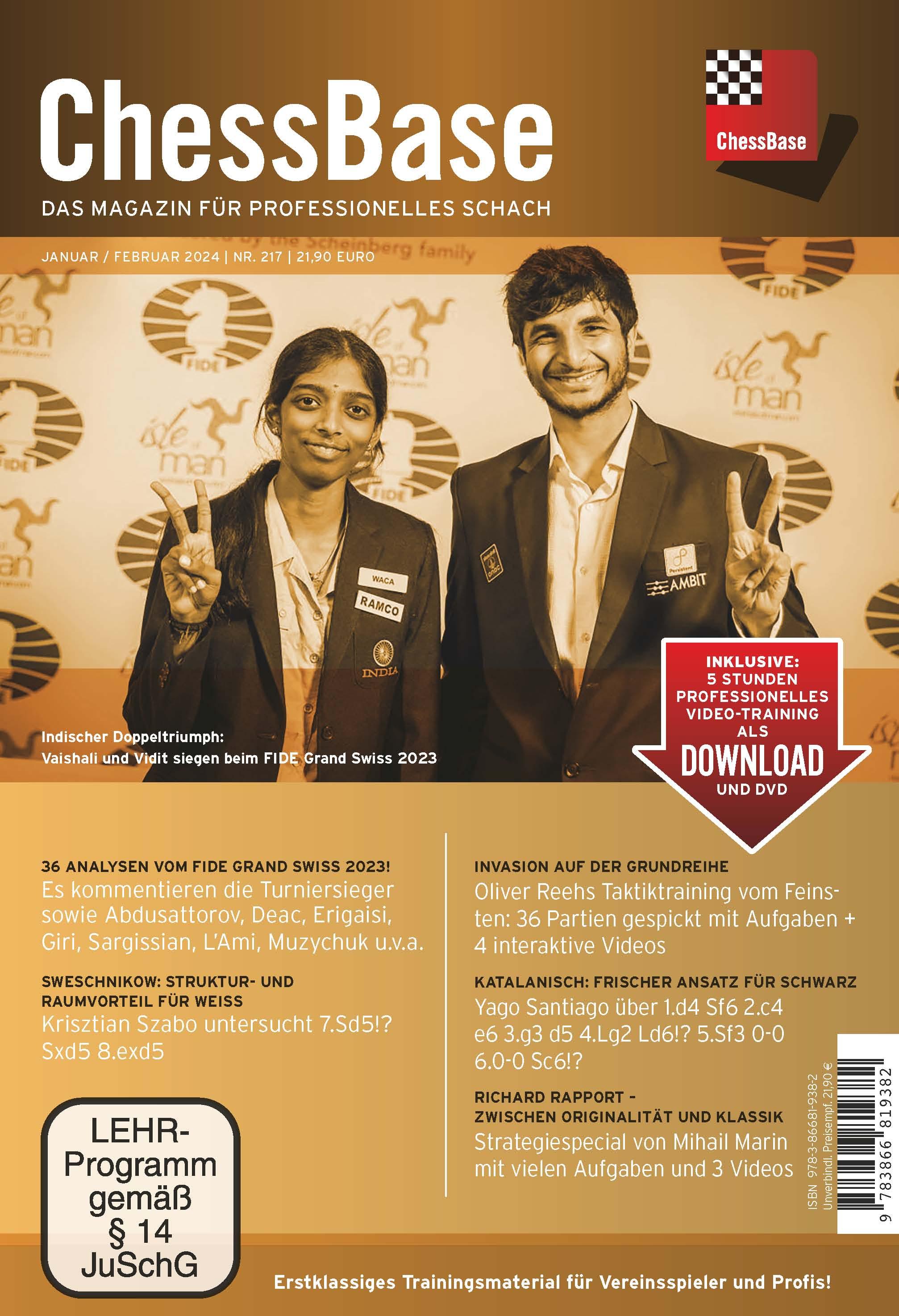 Vorderes Coverbild ChessBase Magazin 217 (Januar/Februar 2024)