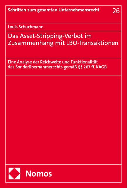 Vorderes Coverbild Das Asset-Stripping-Verbot im Zusammenhang mit LBO-Transaktionen