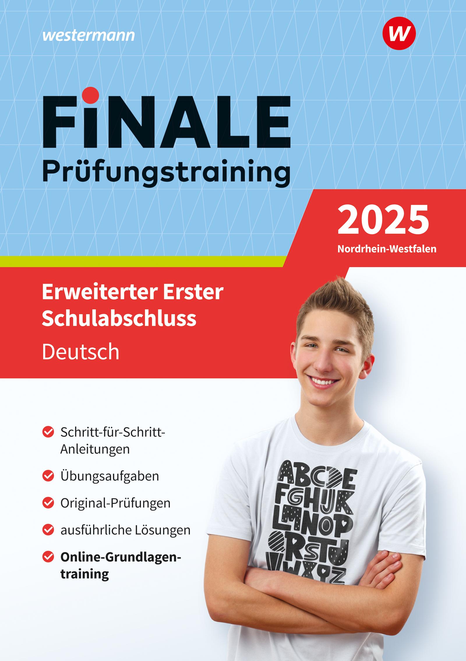 Vorderes Coverbild FiNALE Prüfungstraining Erweiterter Erster Schulabschluss Nordrhein-Westfalen. Deutsch 2025
