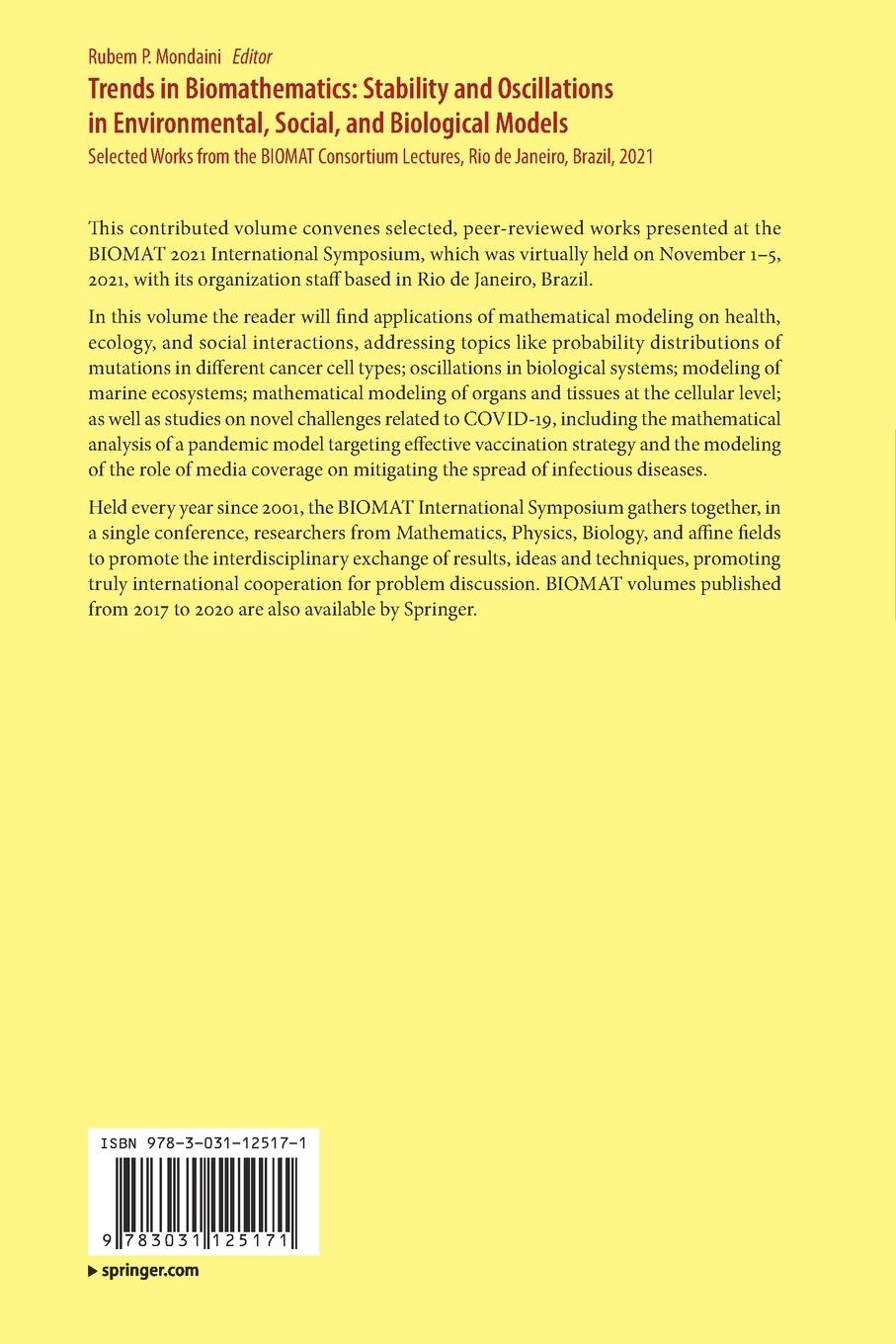 Rückseitencover Trends in Biomathematics: Stability and Oscillations in Environmental, Social, and Biological Models