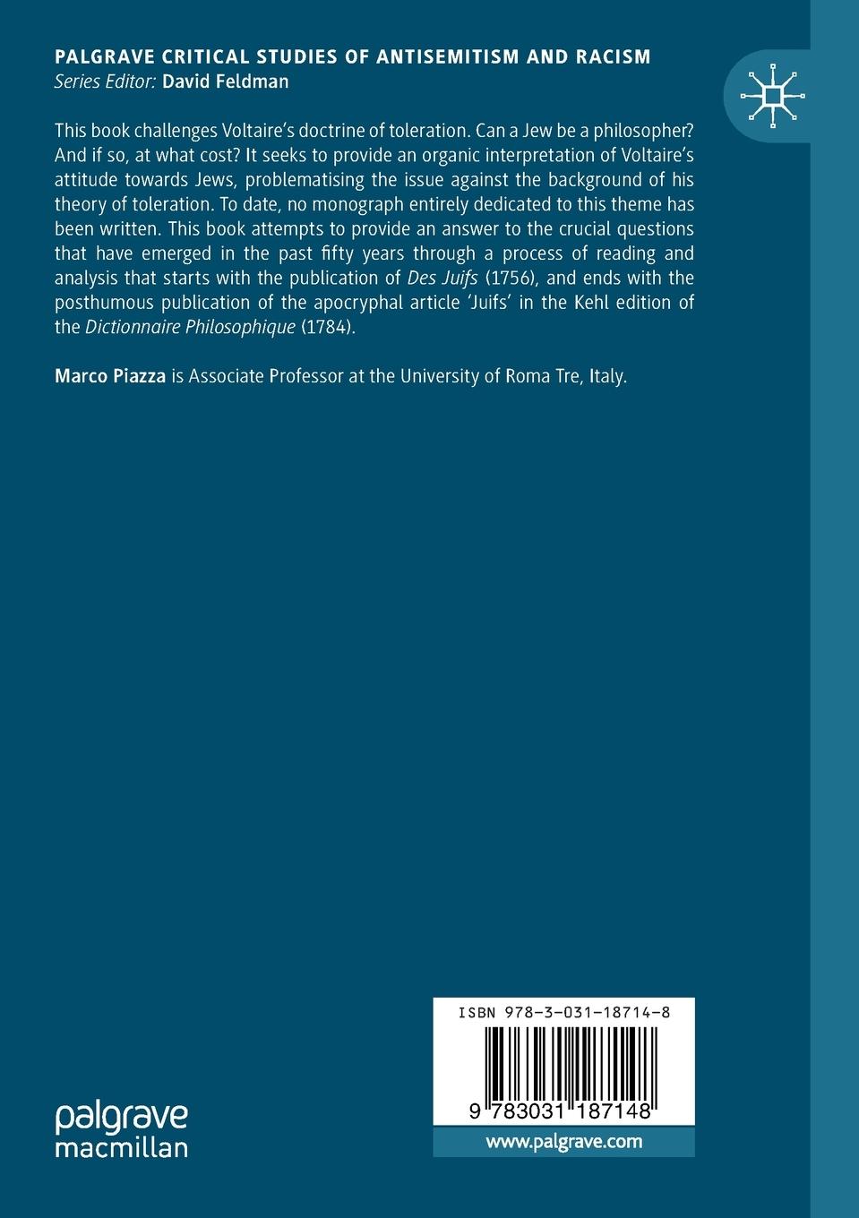 Rückseitencover Voltaire Against the Jews, or The Limits of Toleration