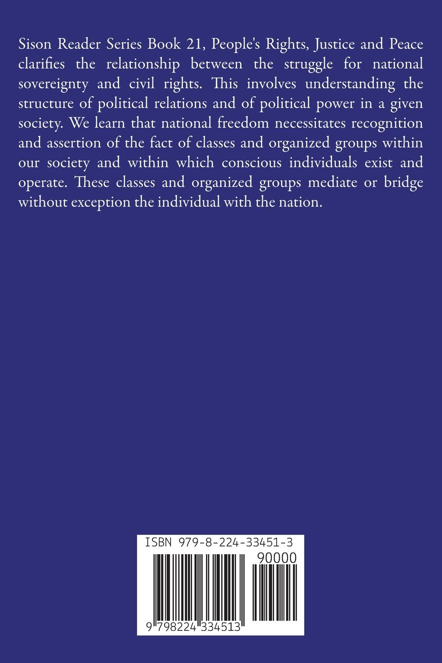 Rückseitencover On People's Rights, Justice, and Peace